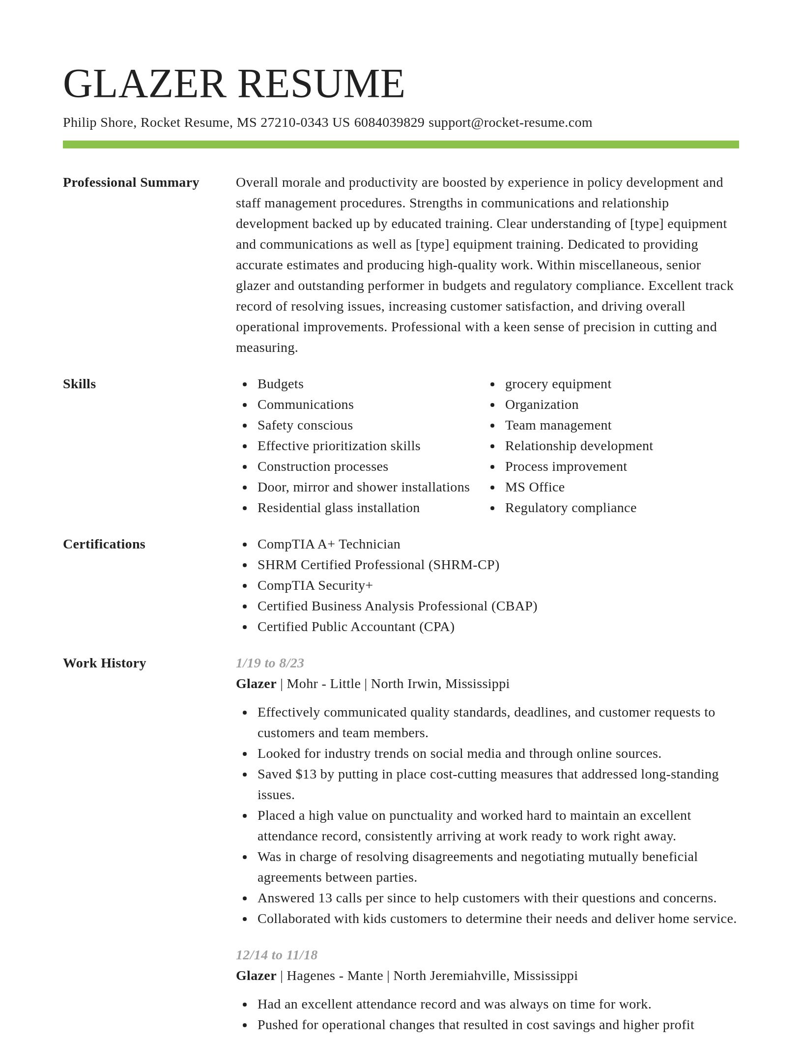 Smart resume template
