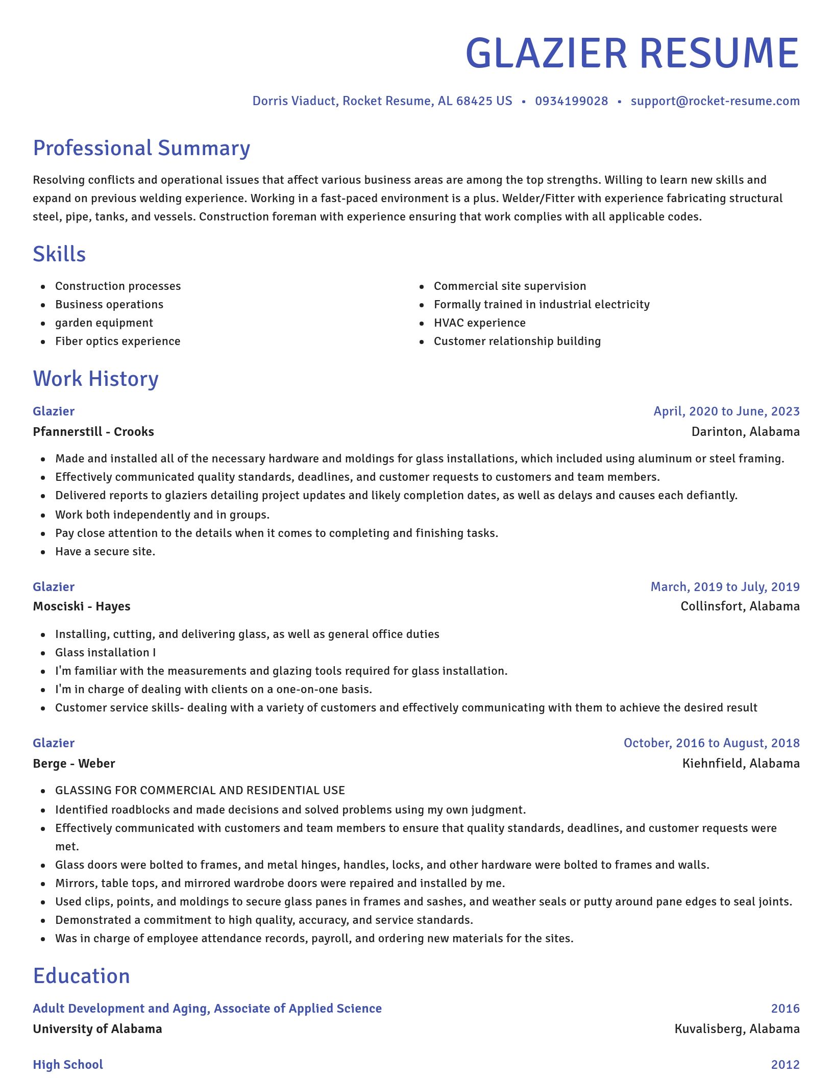 Novel resume template