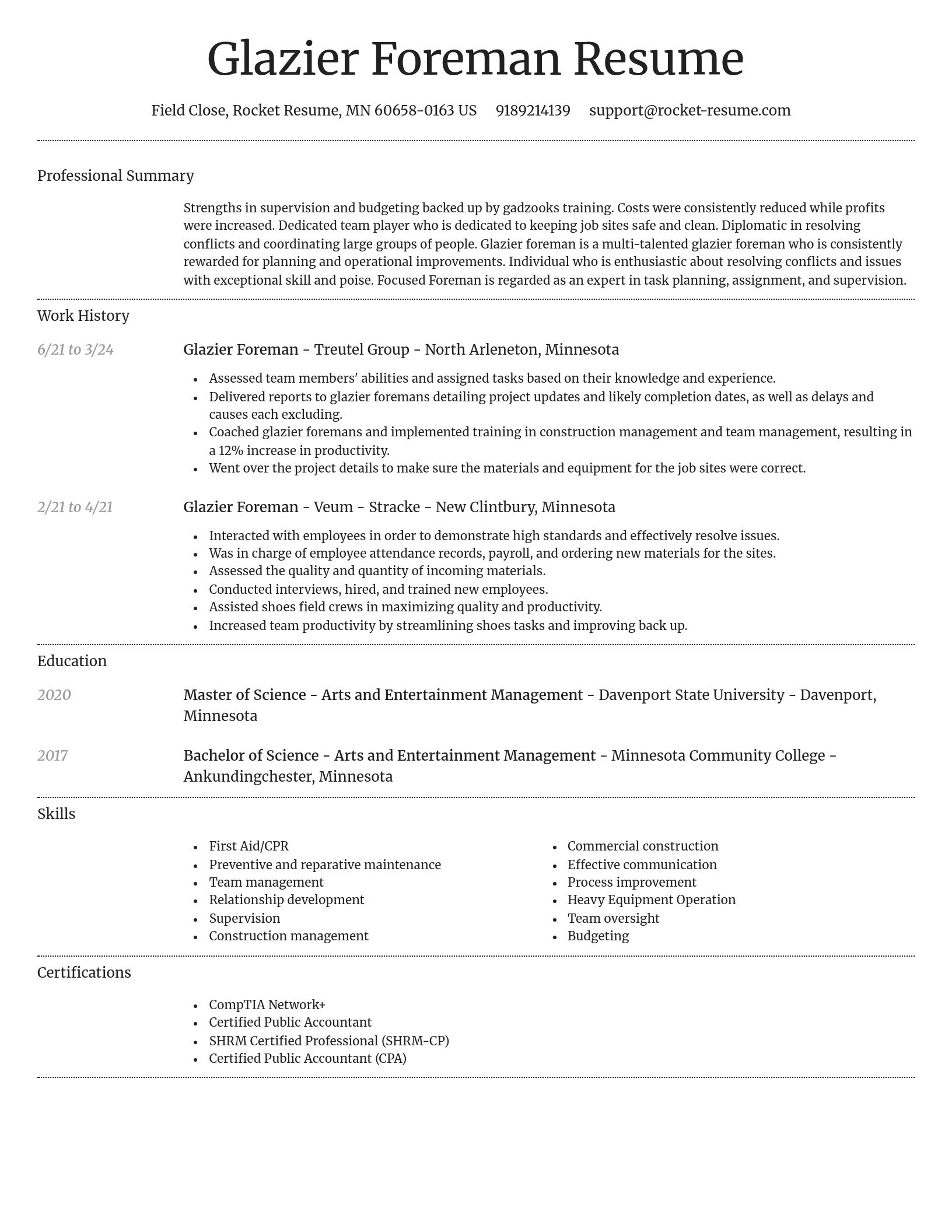 Dignified resume template