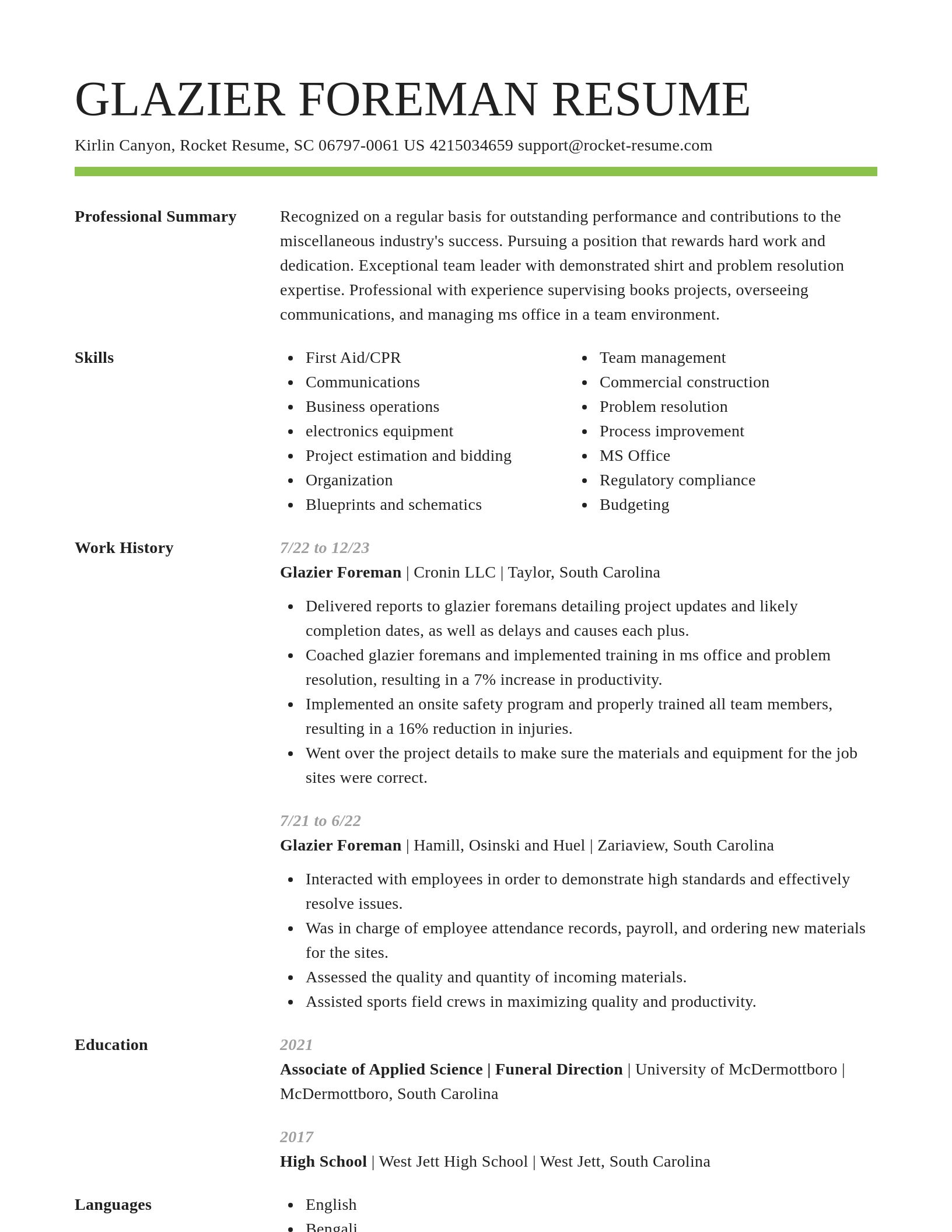 Smart resume template
