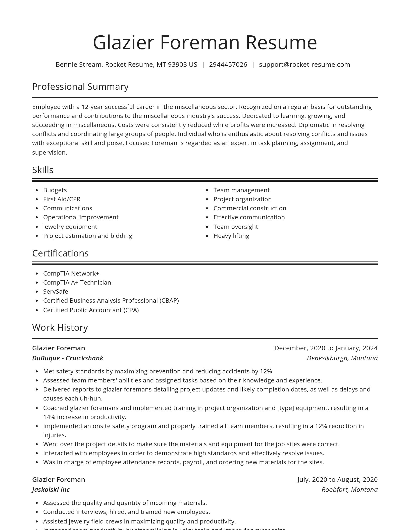 Spotlight resume template