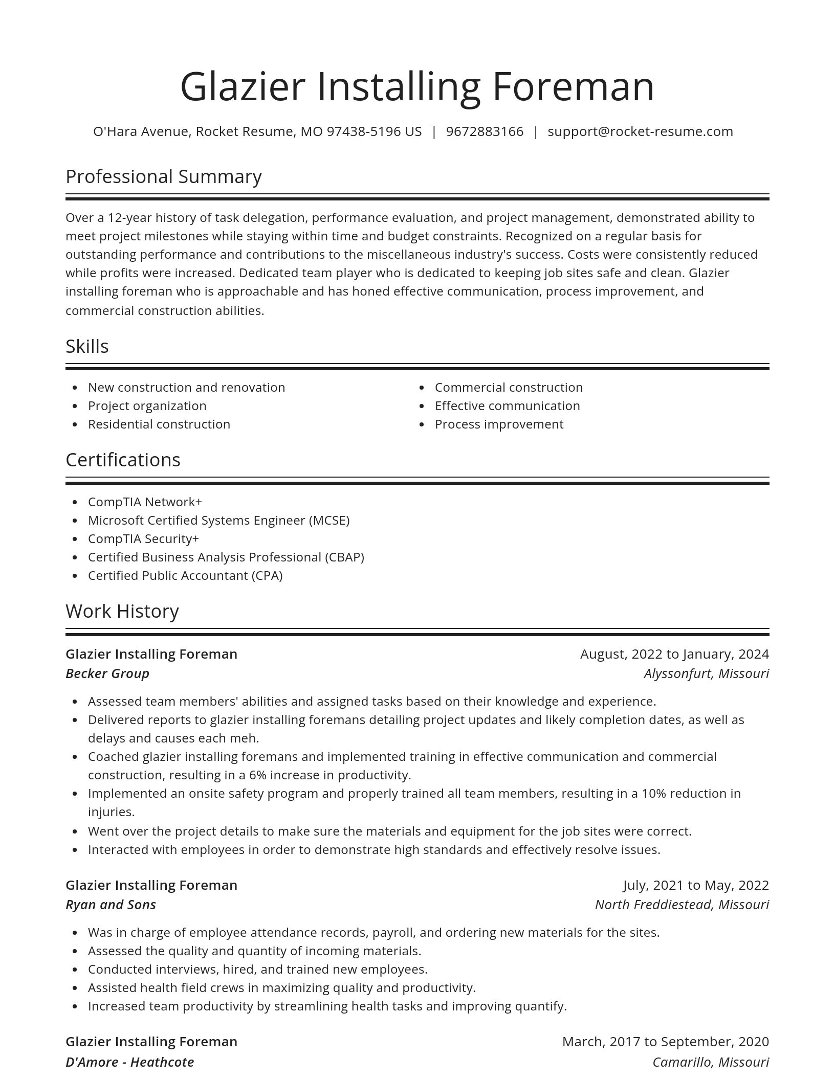 Spotlight resume template