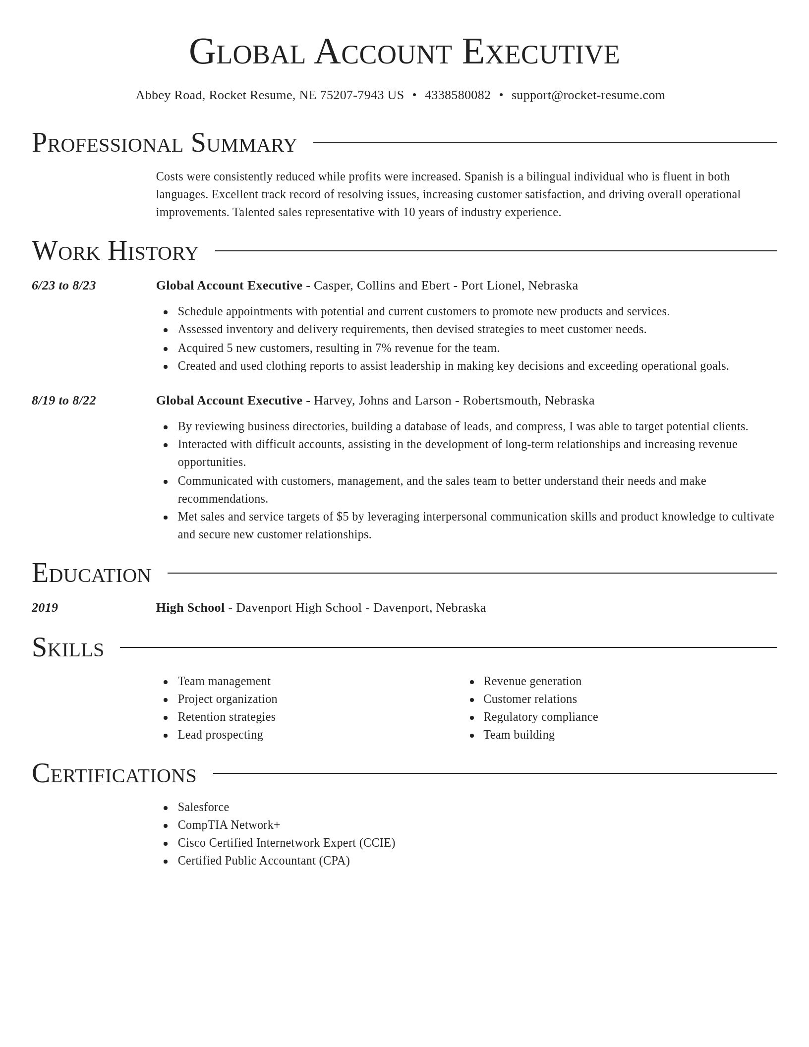 Director resume template