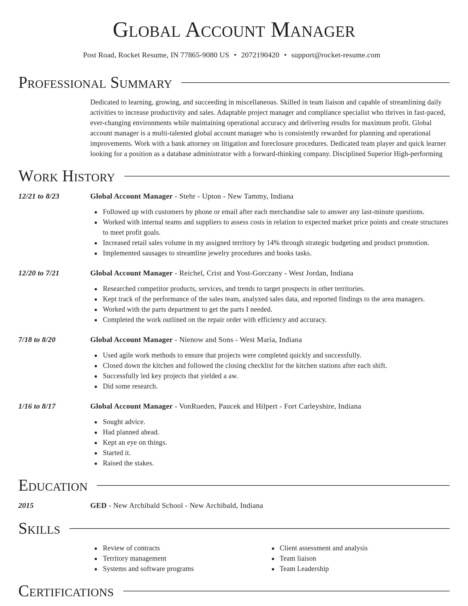 Director resume template