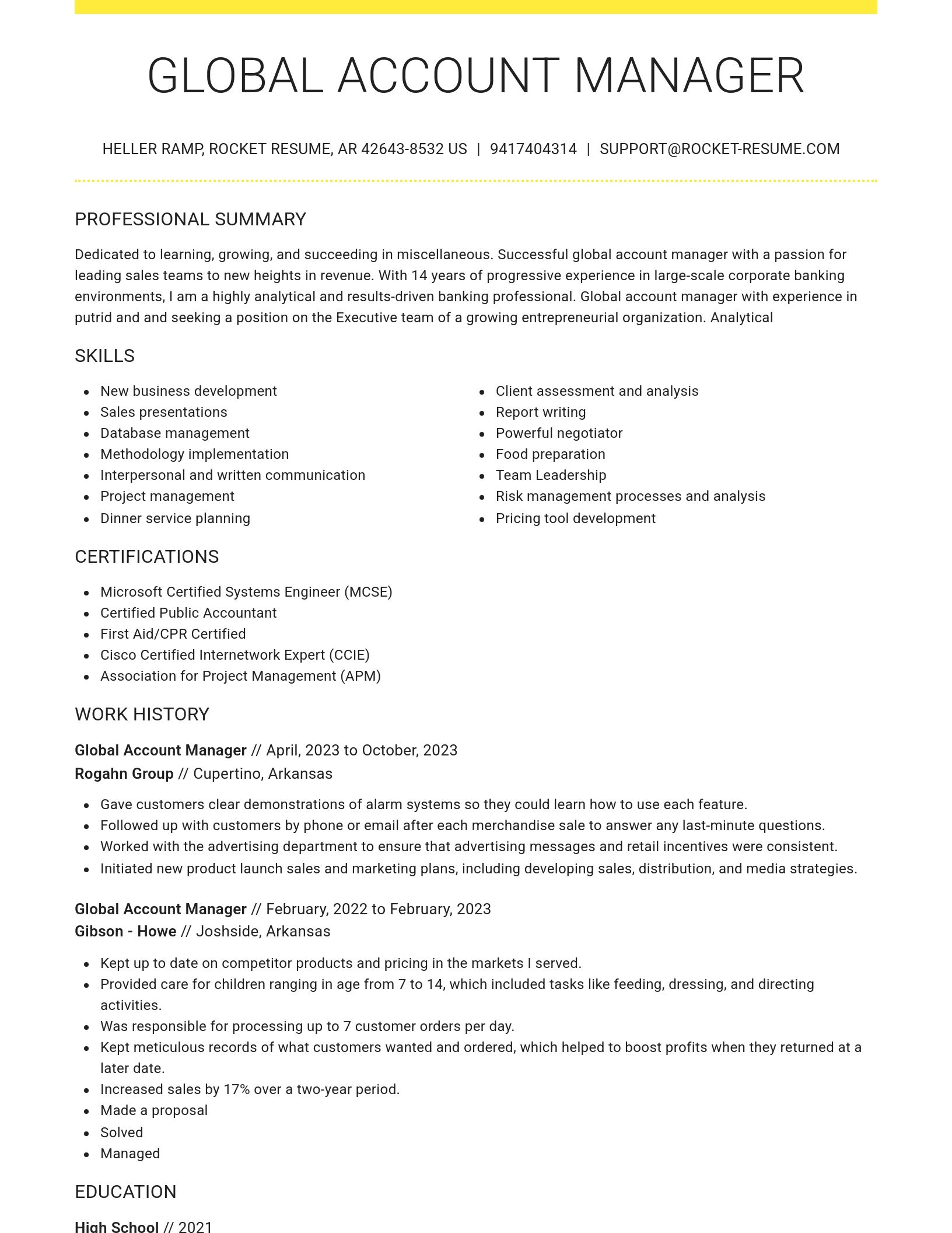 Grand resume template