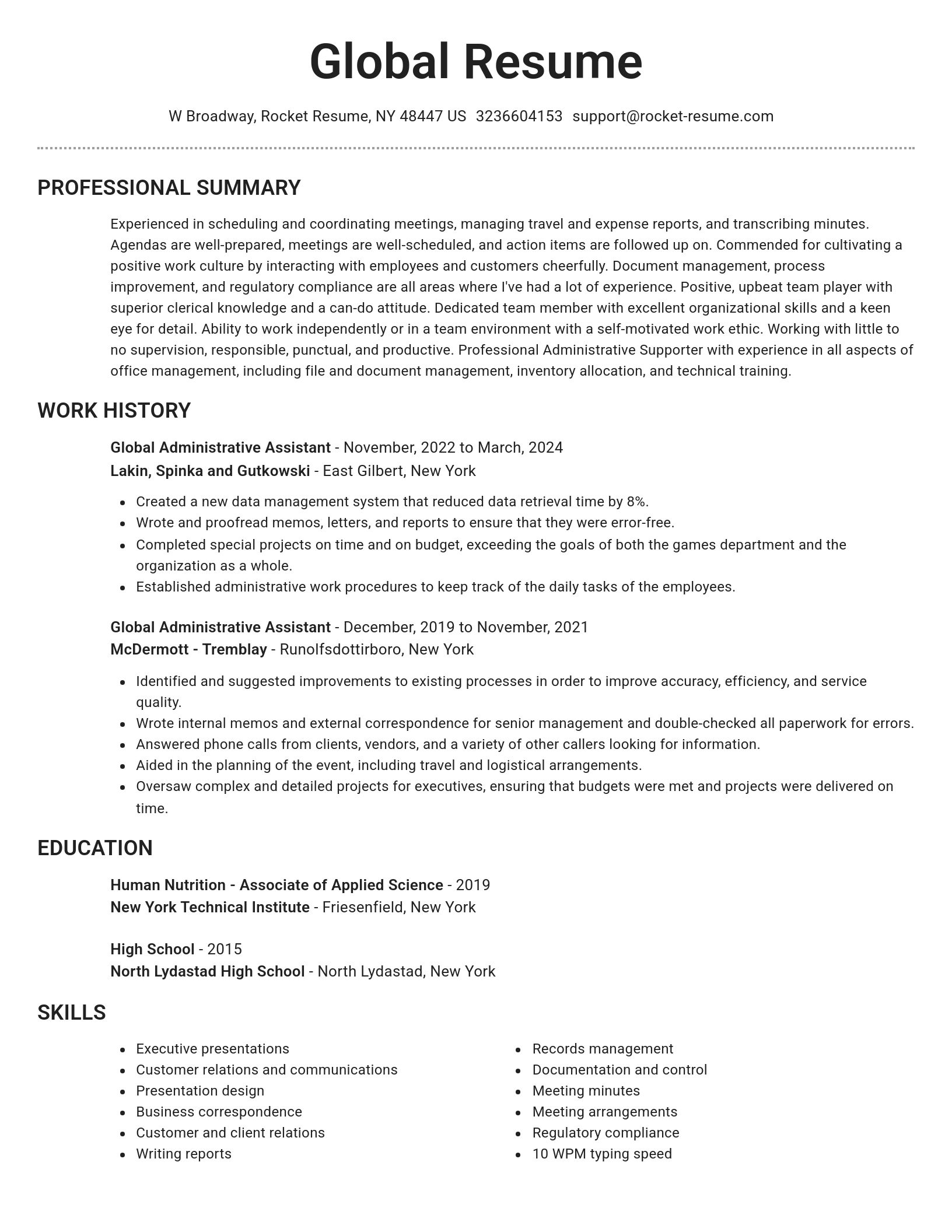 Brilliant resume template
