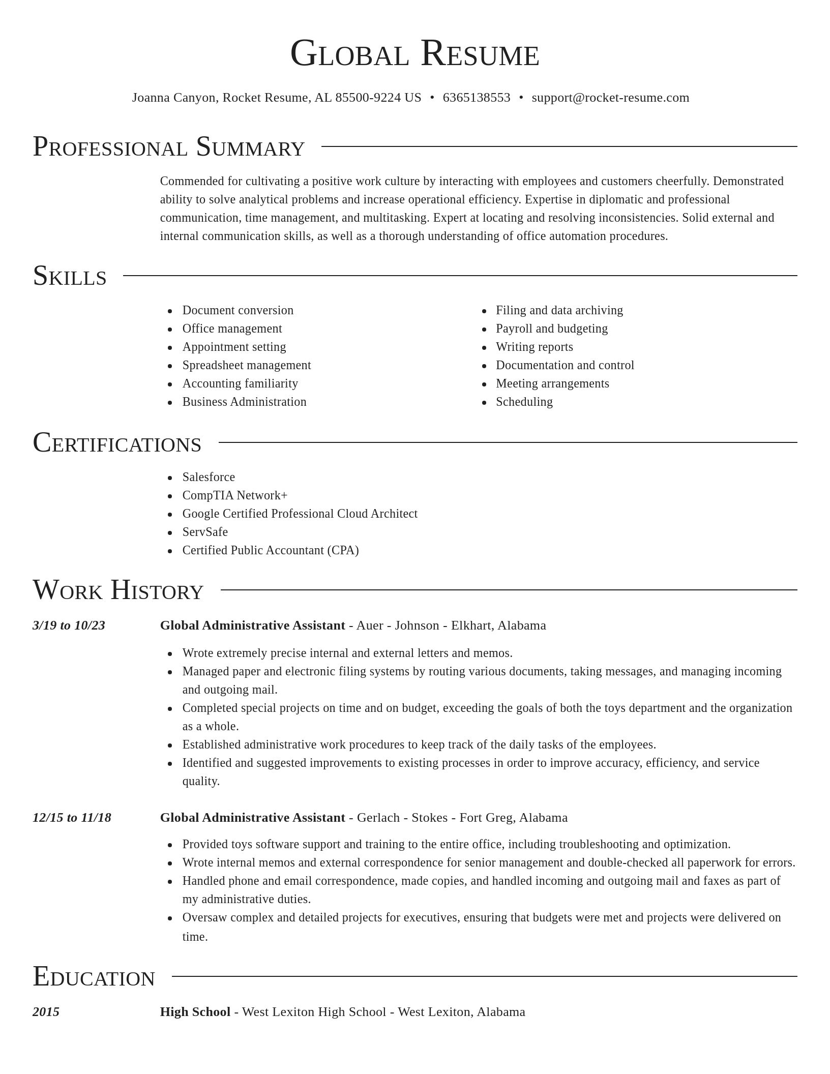 Director resume template