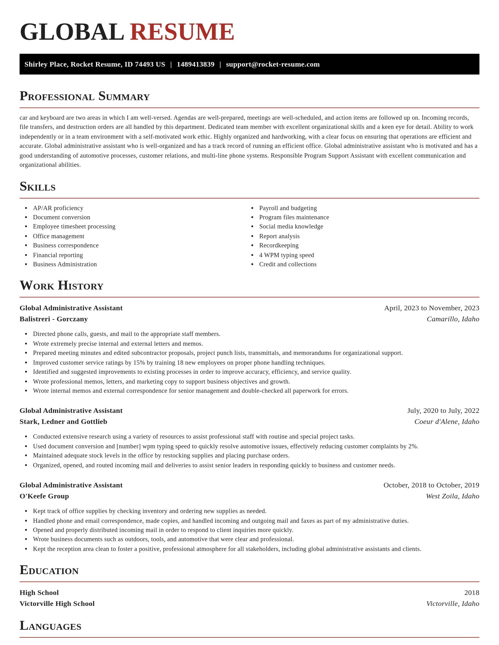 Exquisite resume template