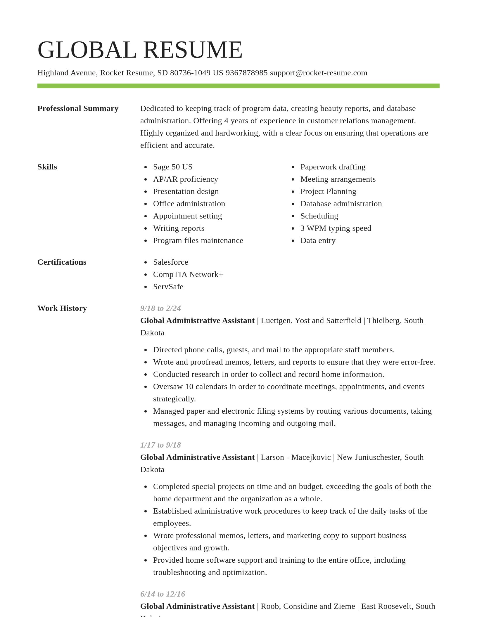 Smart resume template