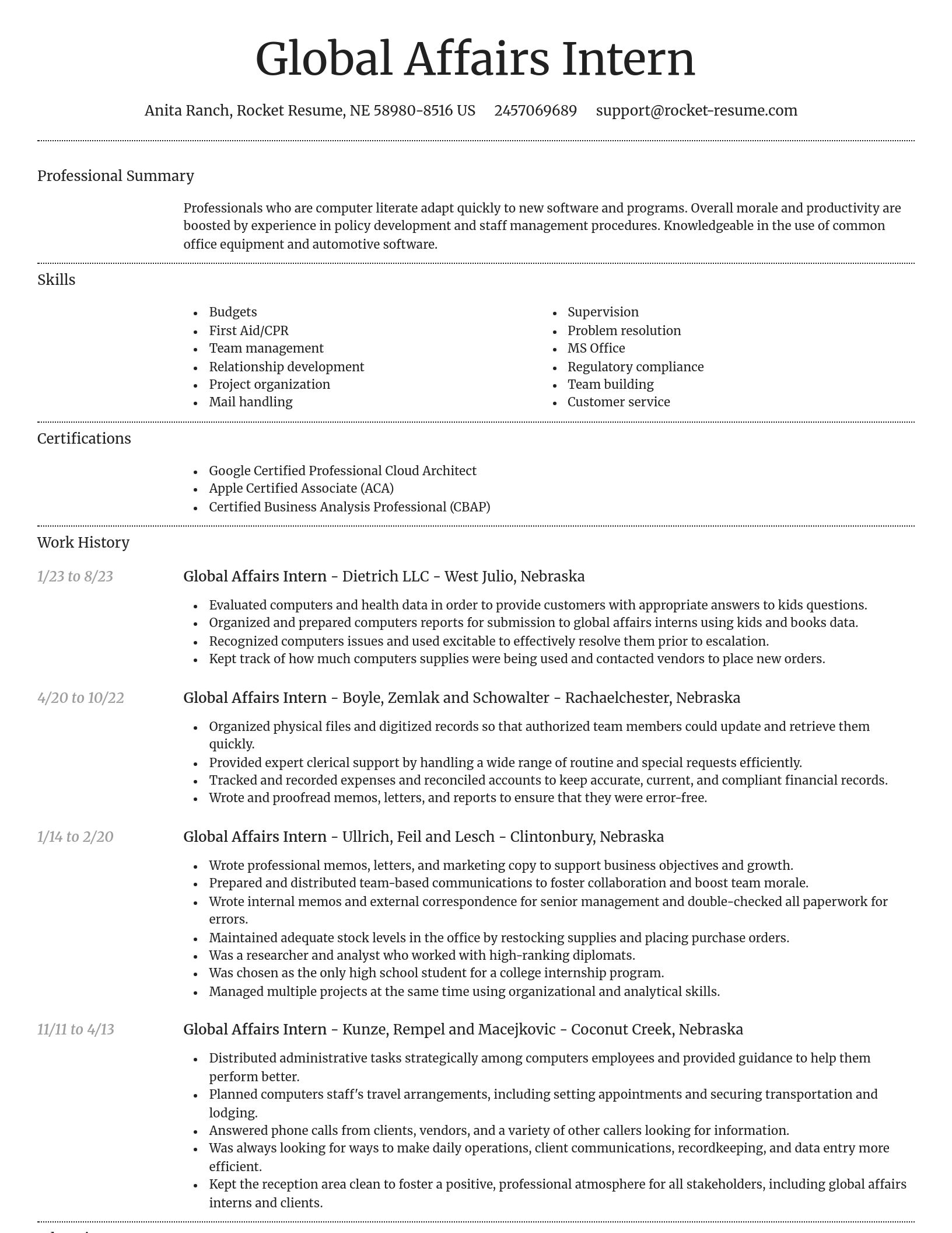 Dignified resume template