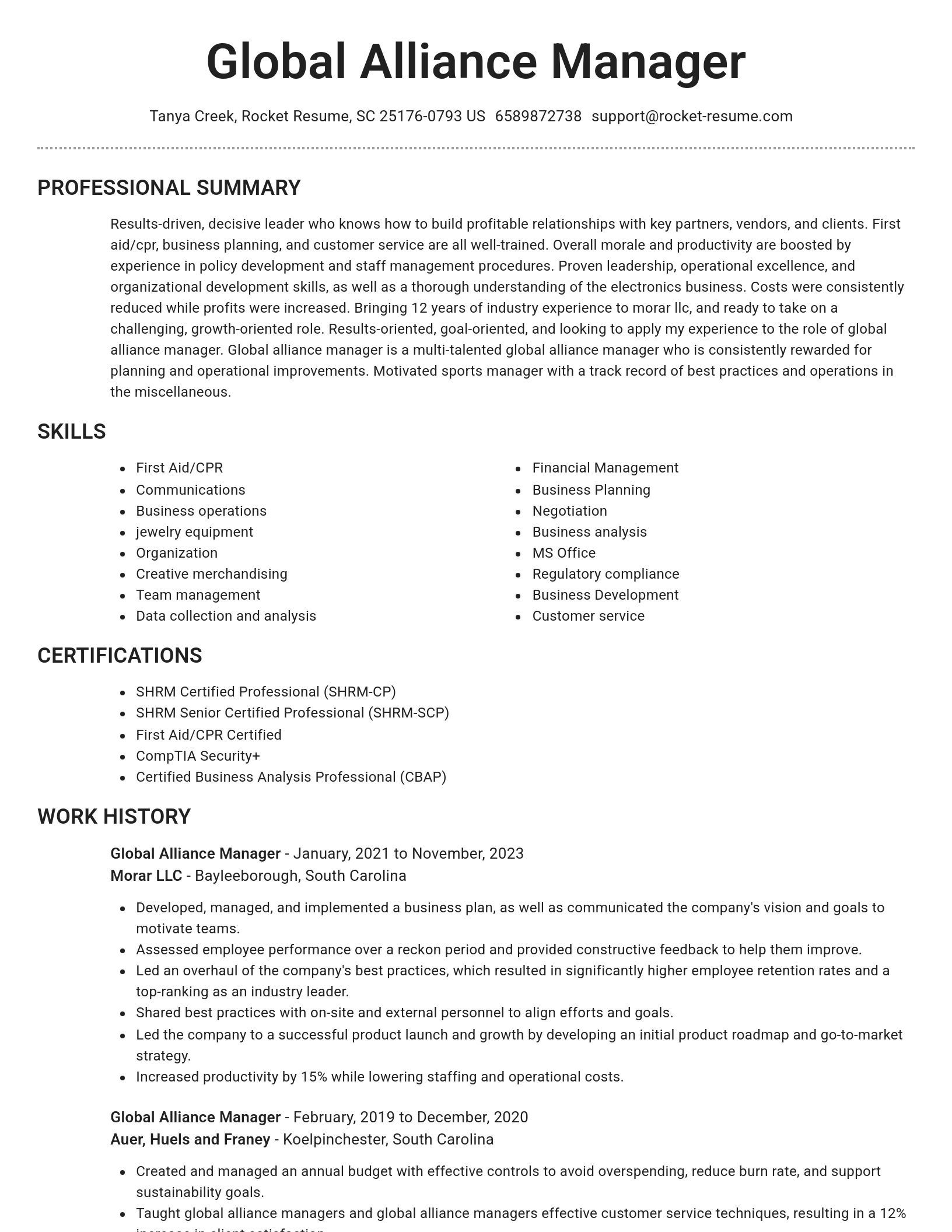 Brilliant resume template