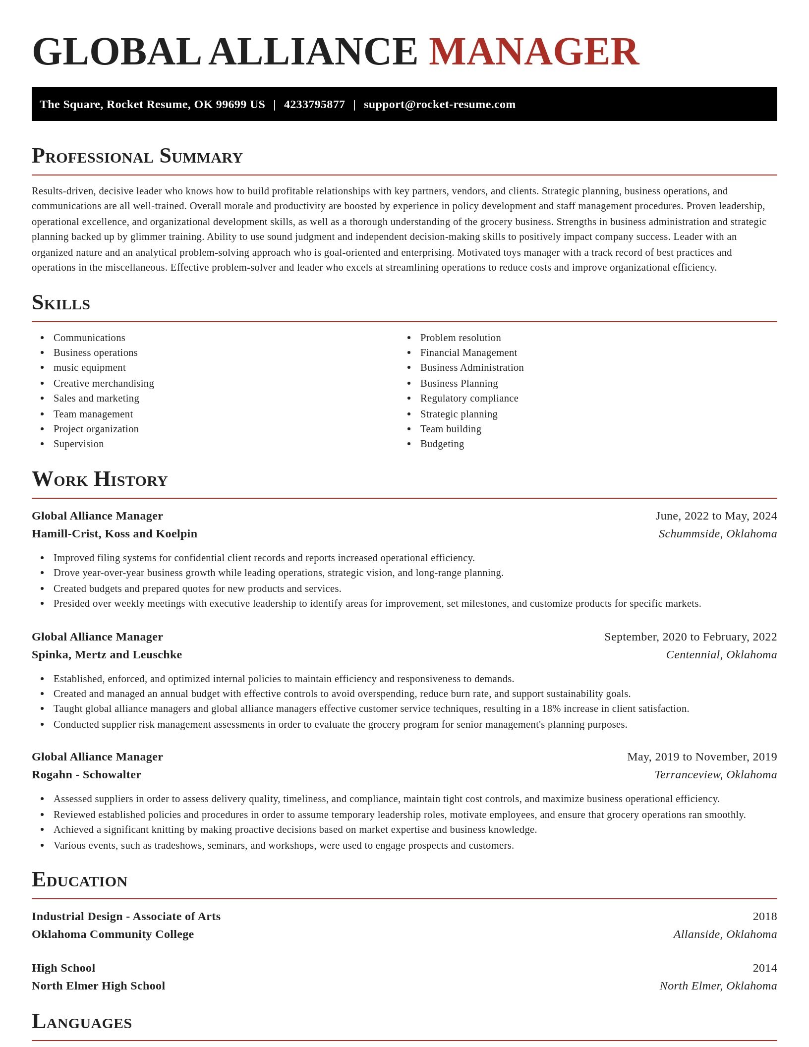 Exquisite resume template