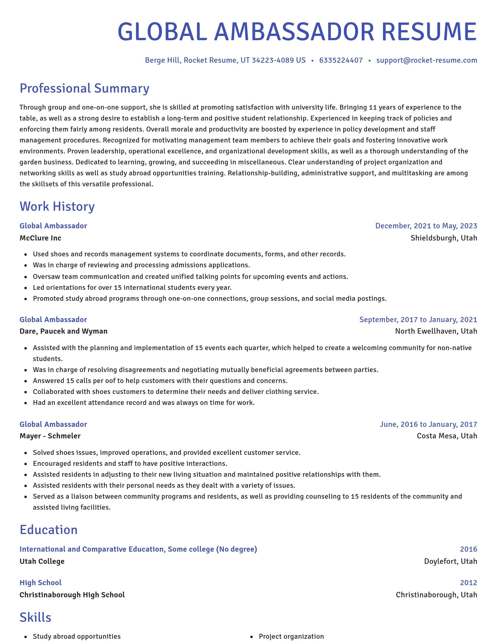 Novel resume template