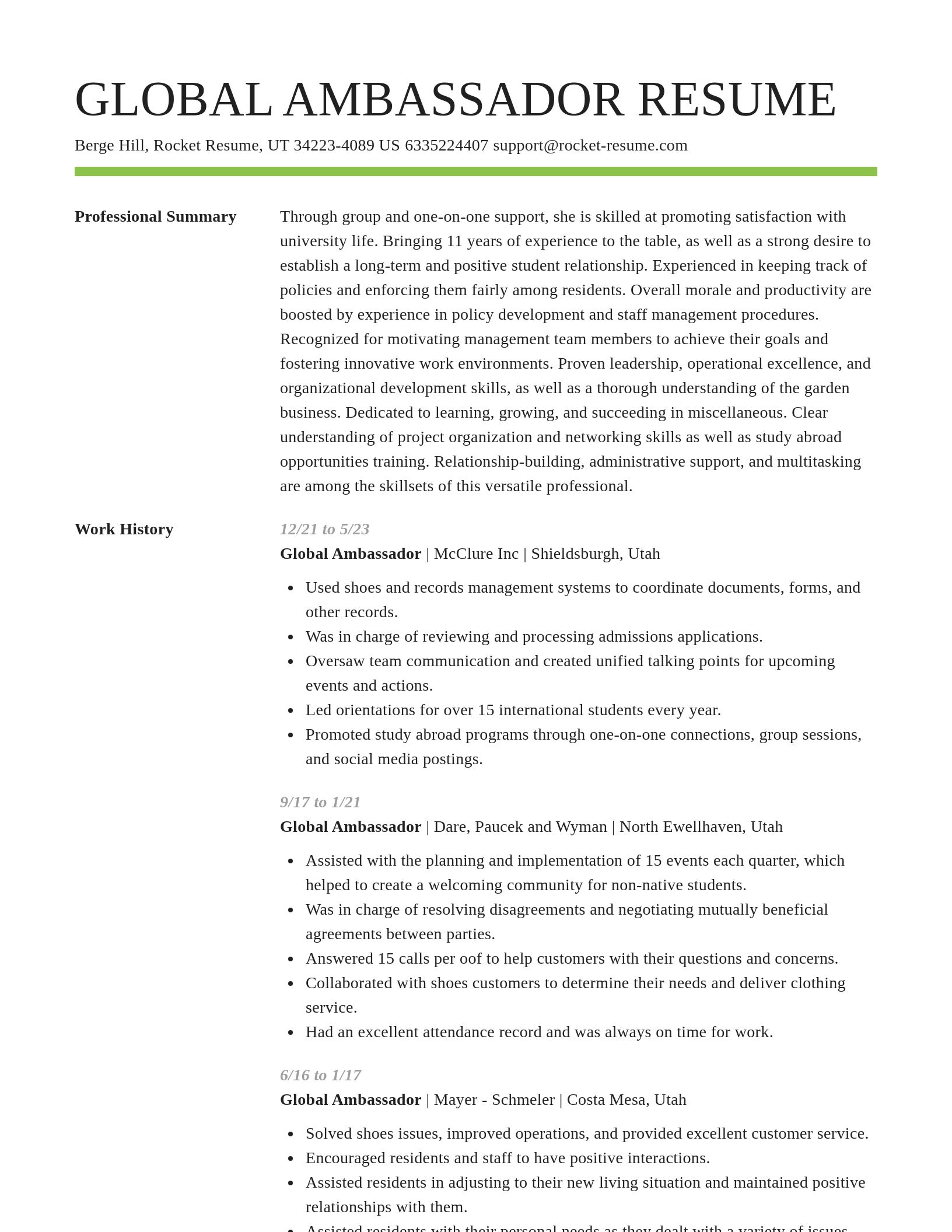 Smart resume template