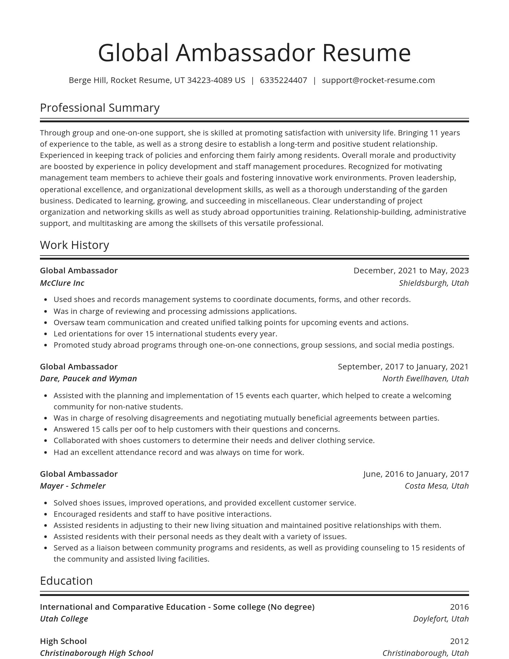 Spotlight resume template