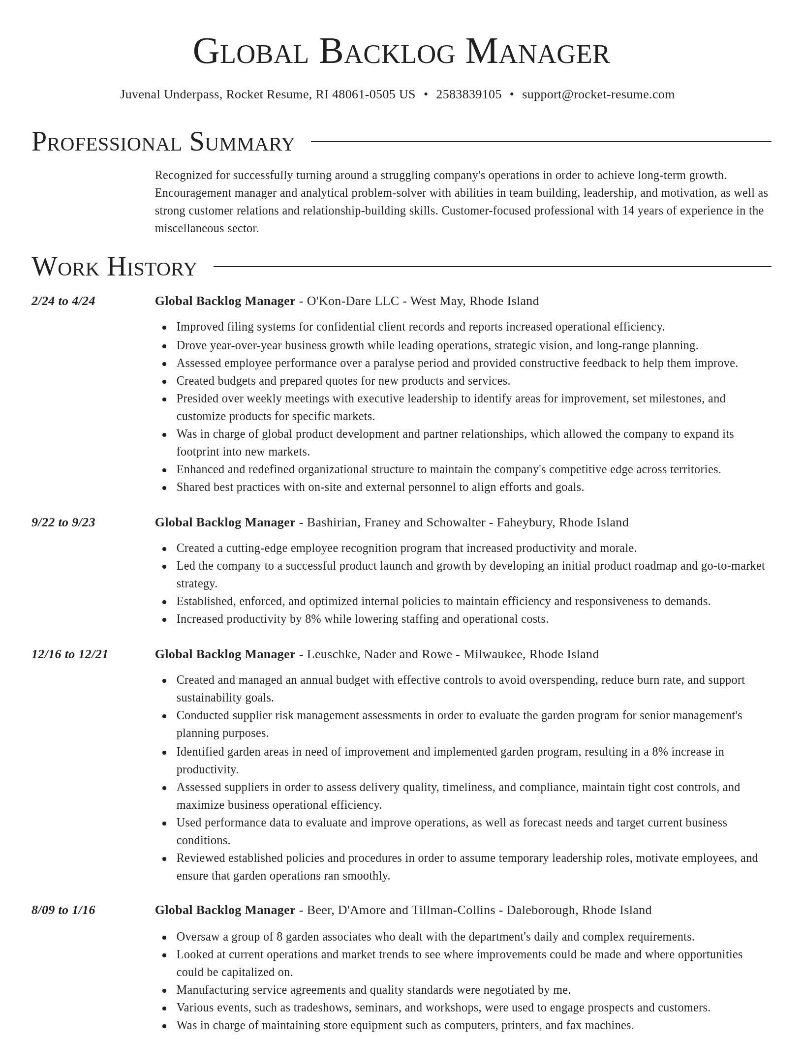 Director resume template