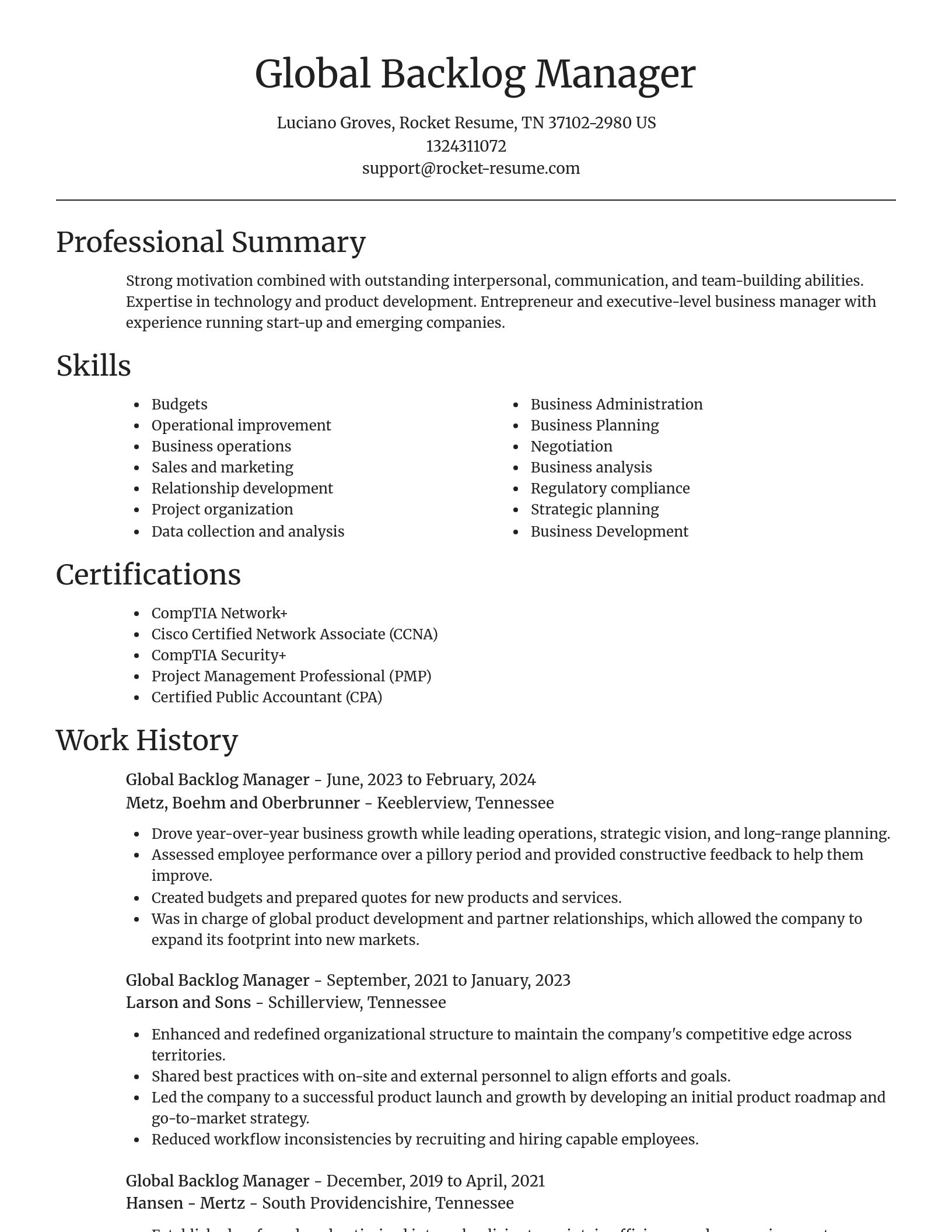 Focal Point resume template
