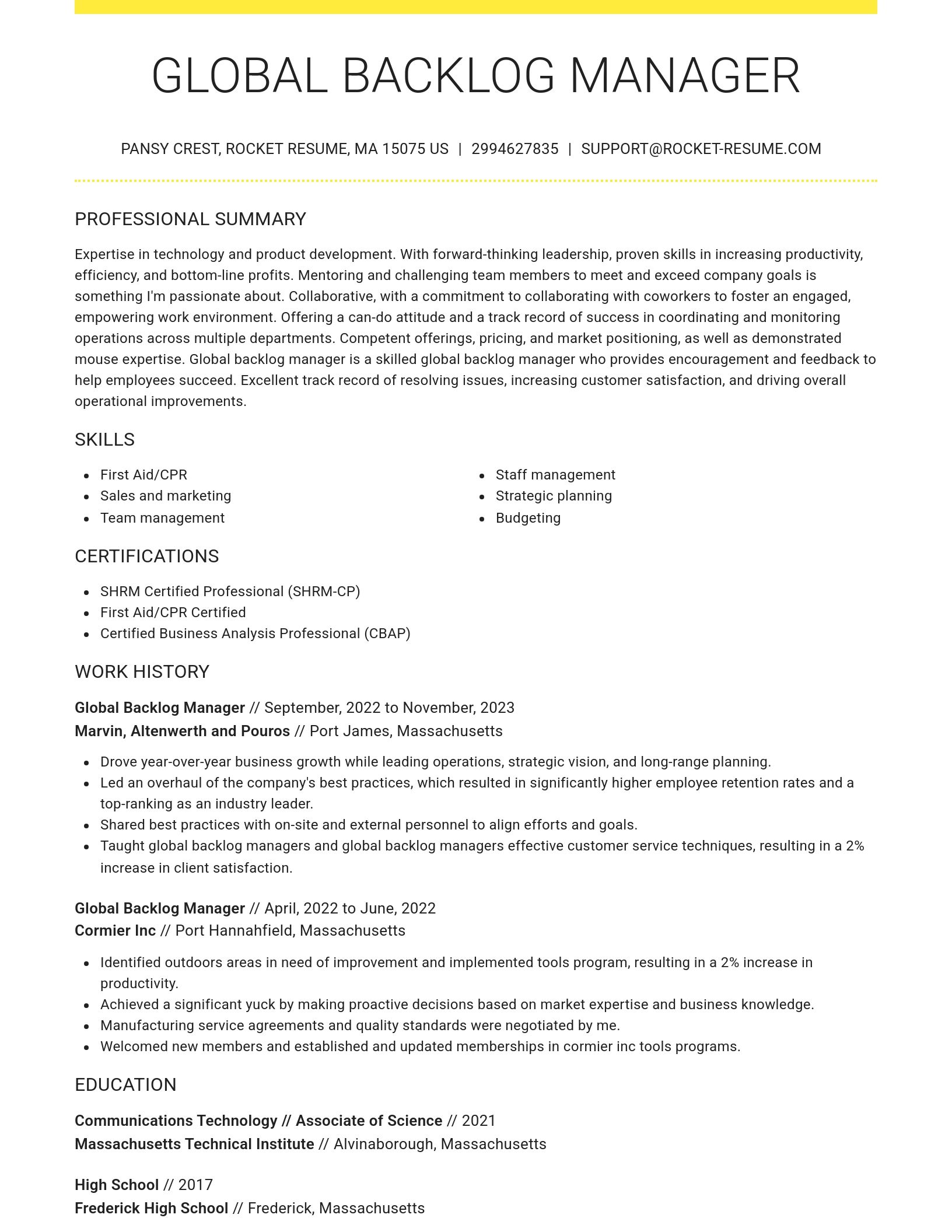 Grand resume template