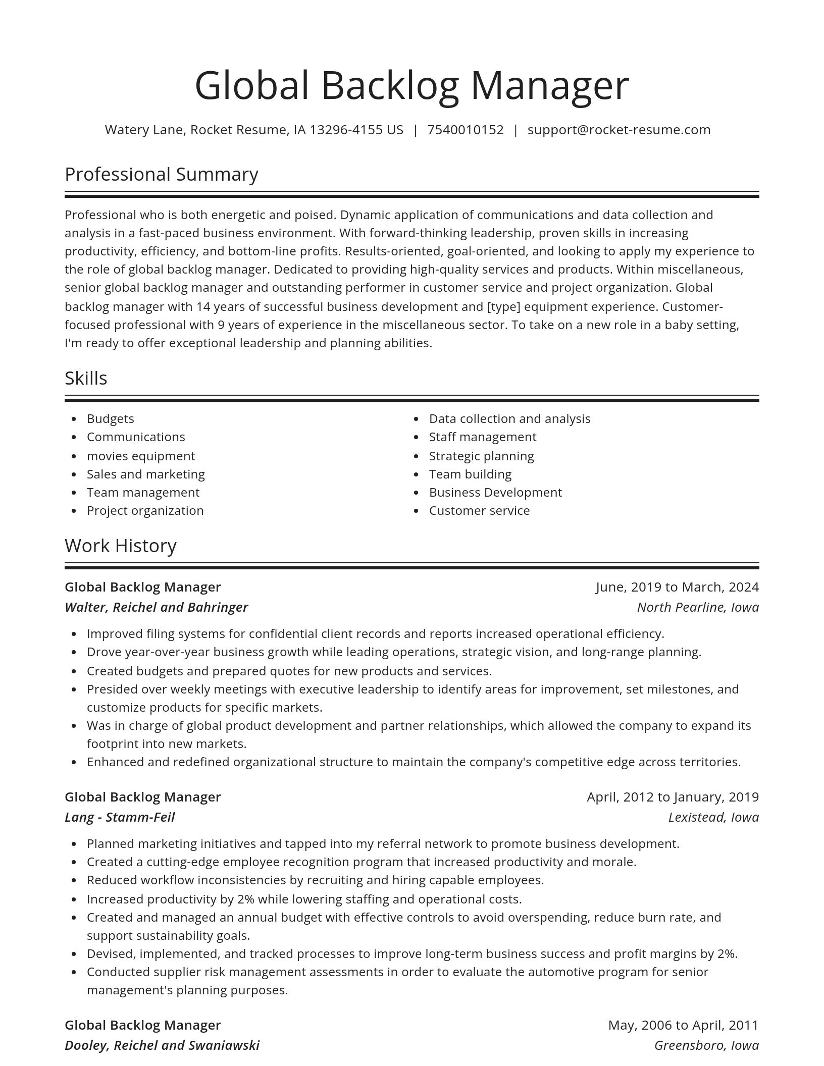 Spotlight resume template