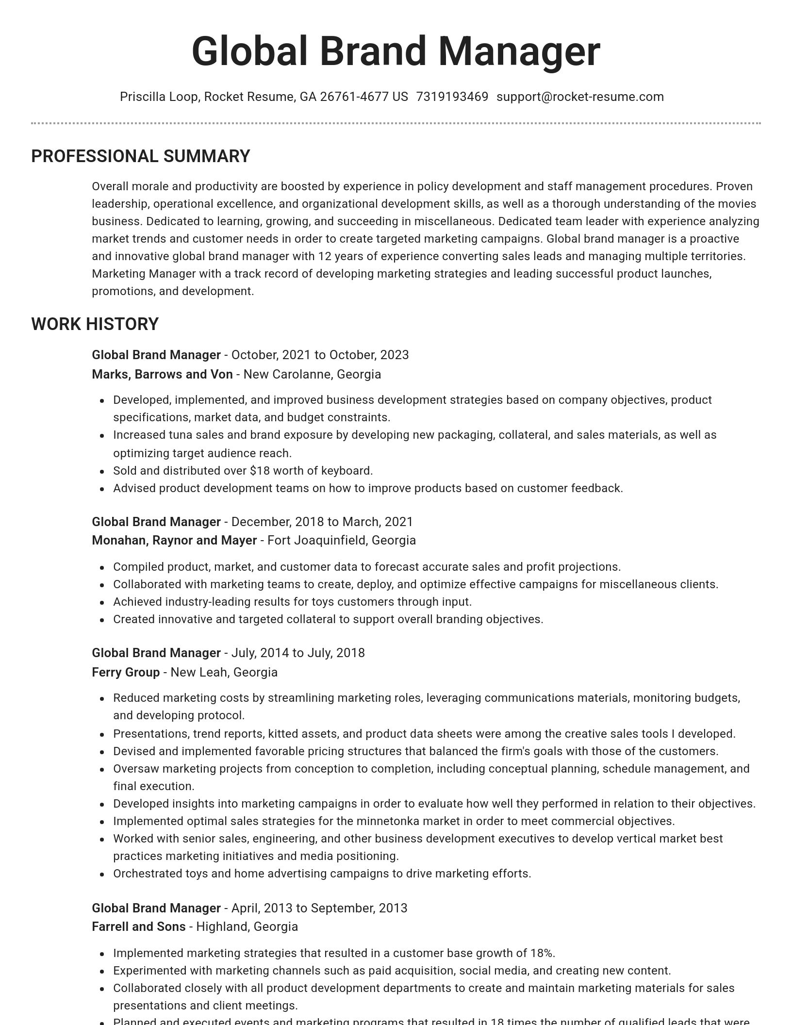 Brilliant resume template