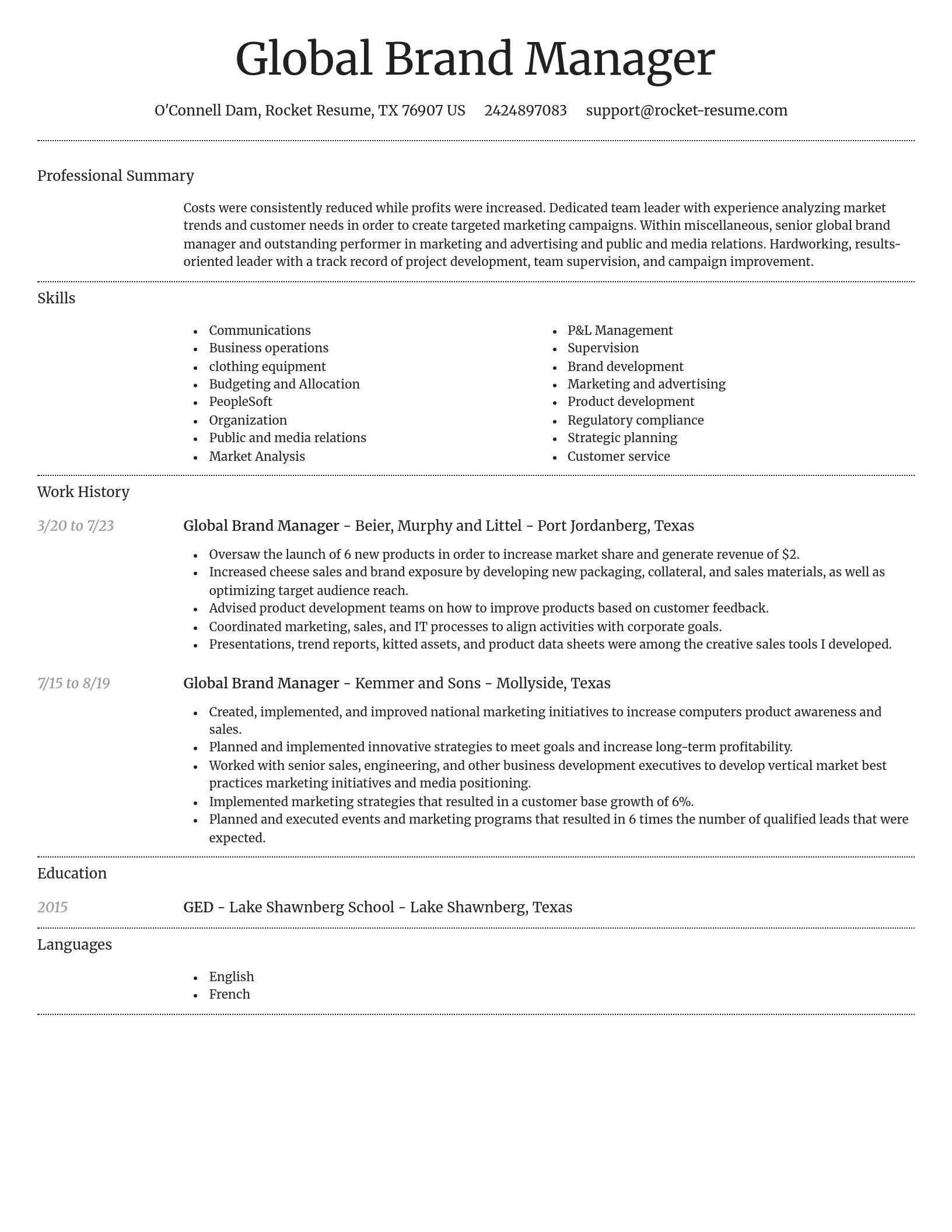 Dignified resume template