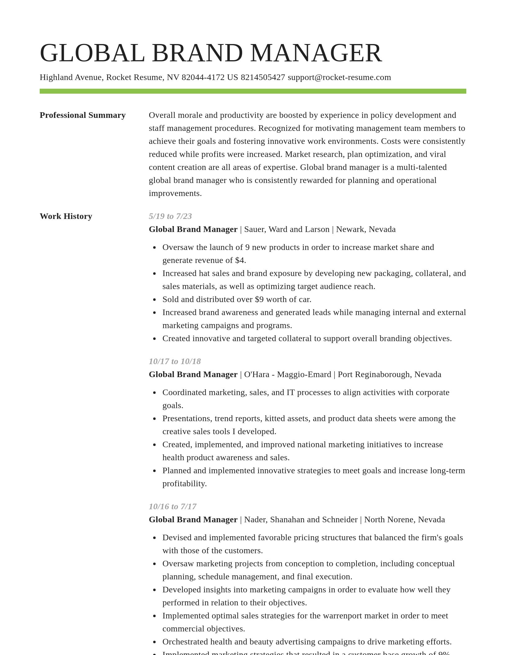 Smart resume template