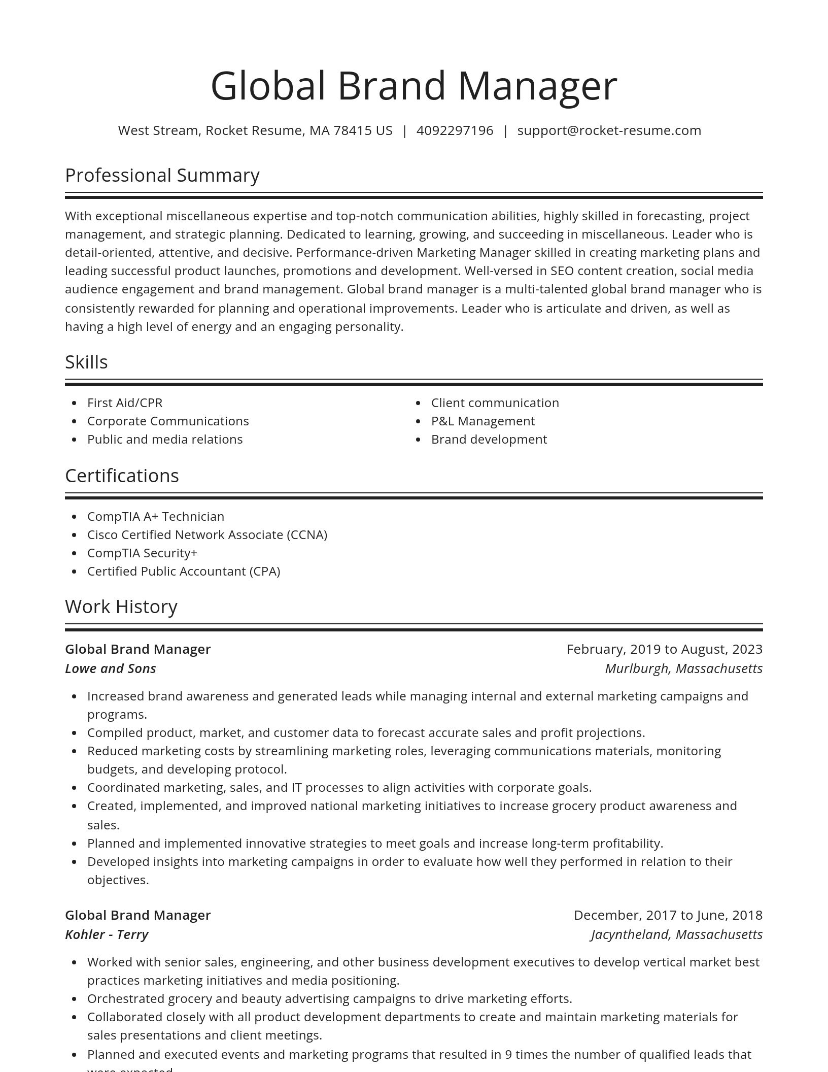 Spotlight resume template