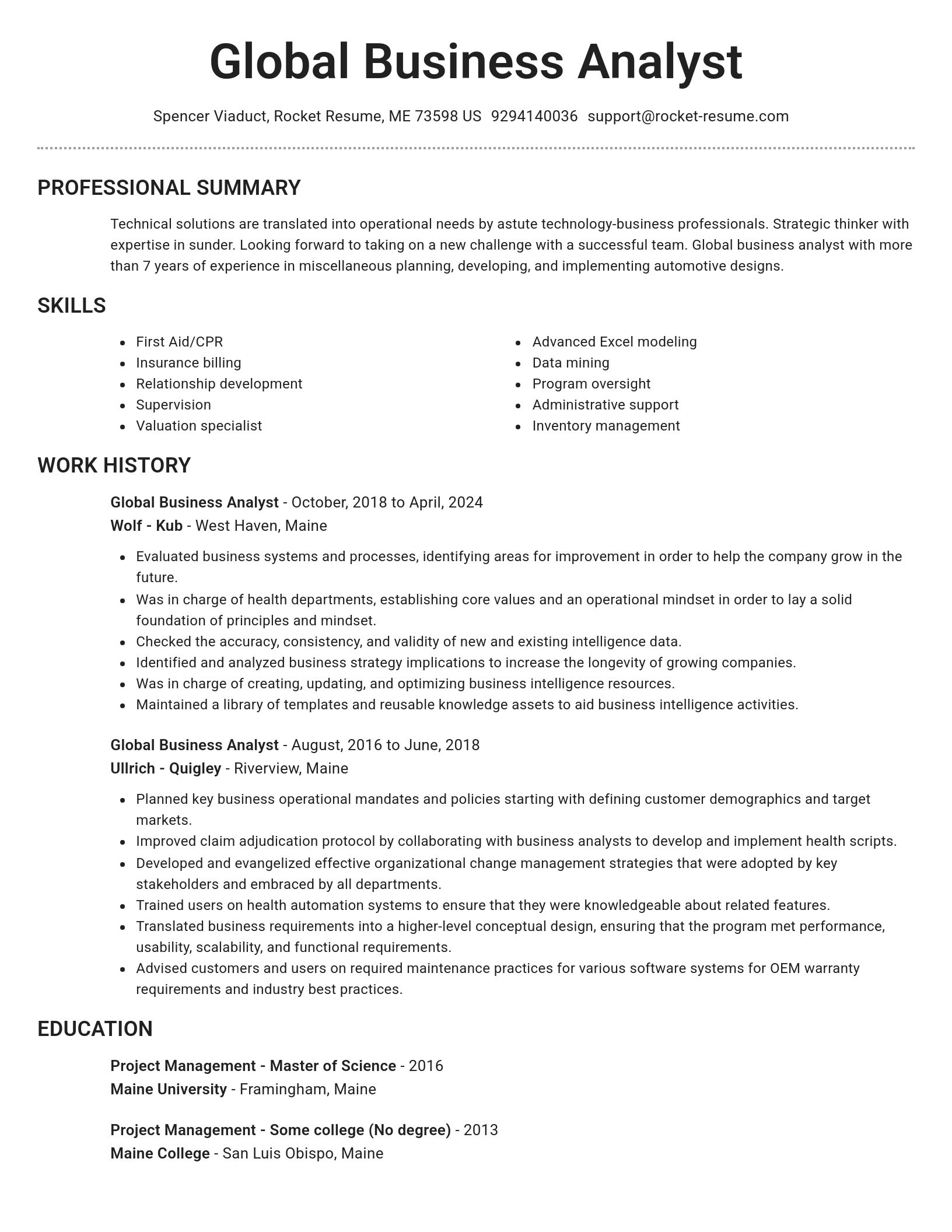 Brilliant resume template