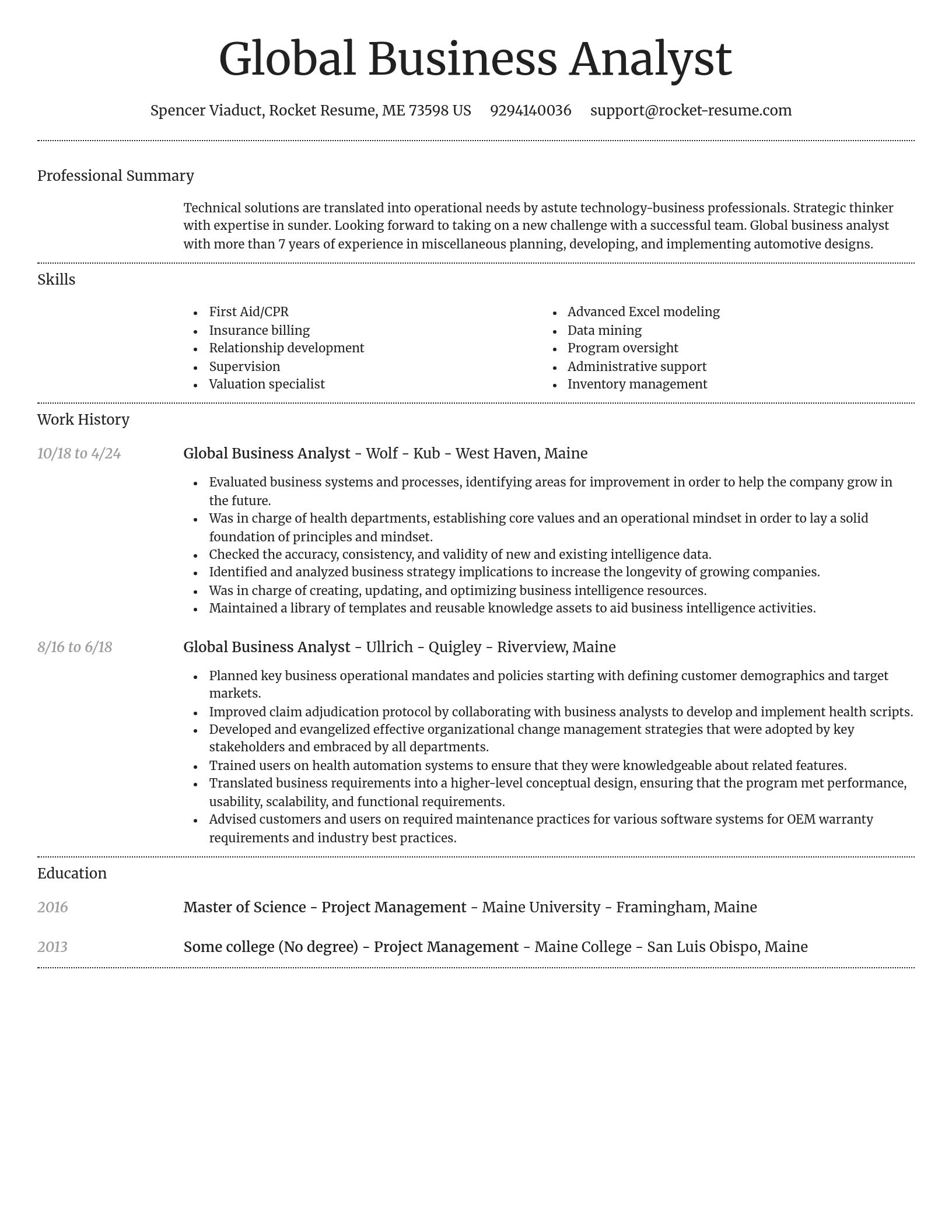 Dignified resume template