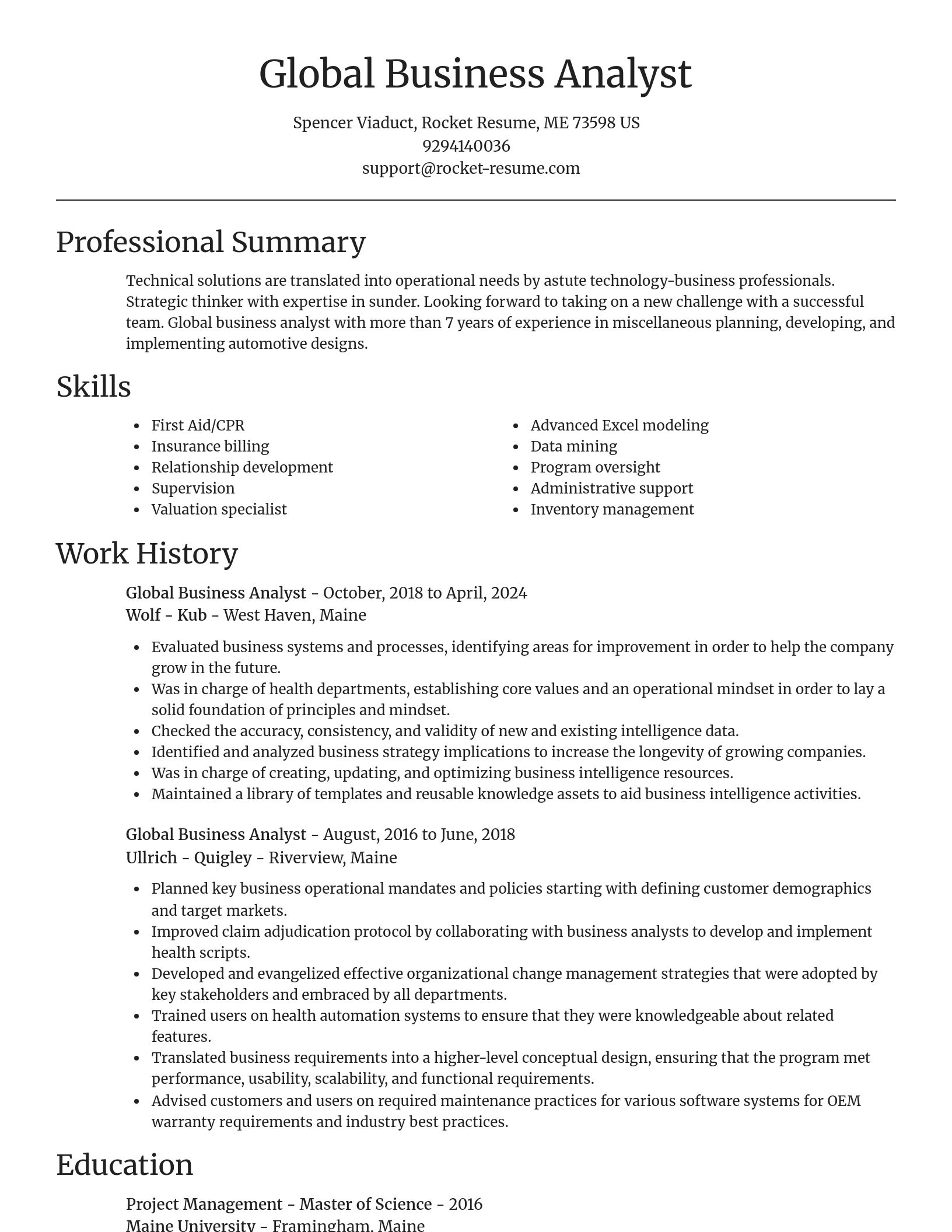 Focal Point resume template