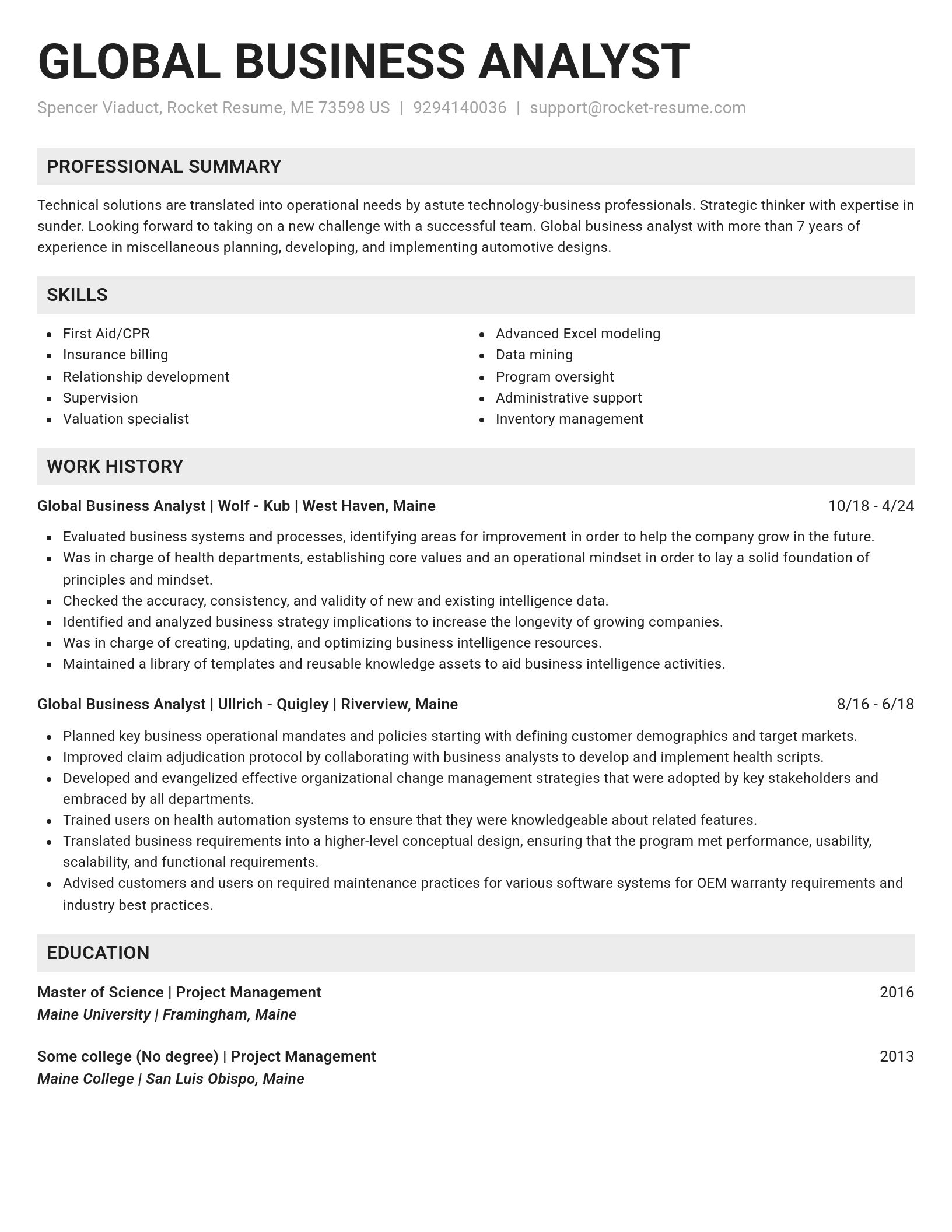 Genius resume template
