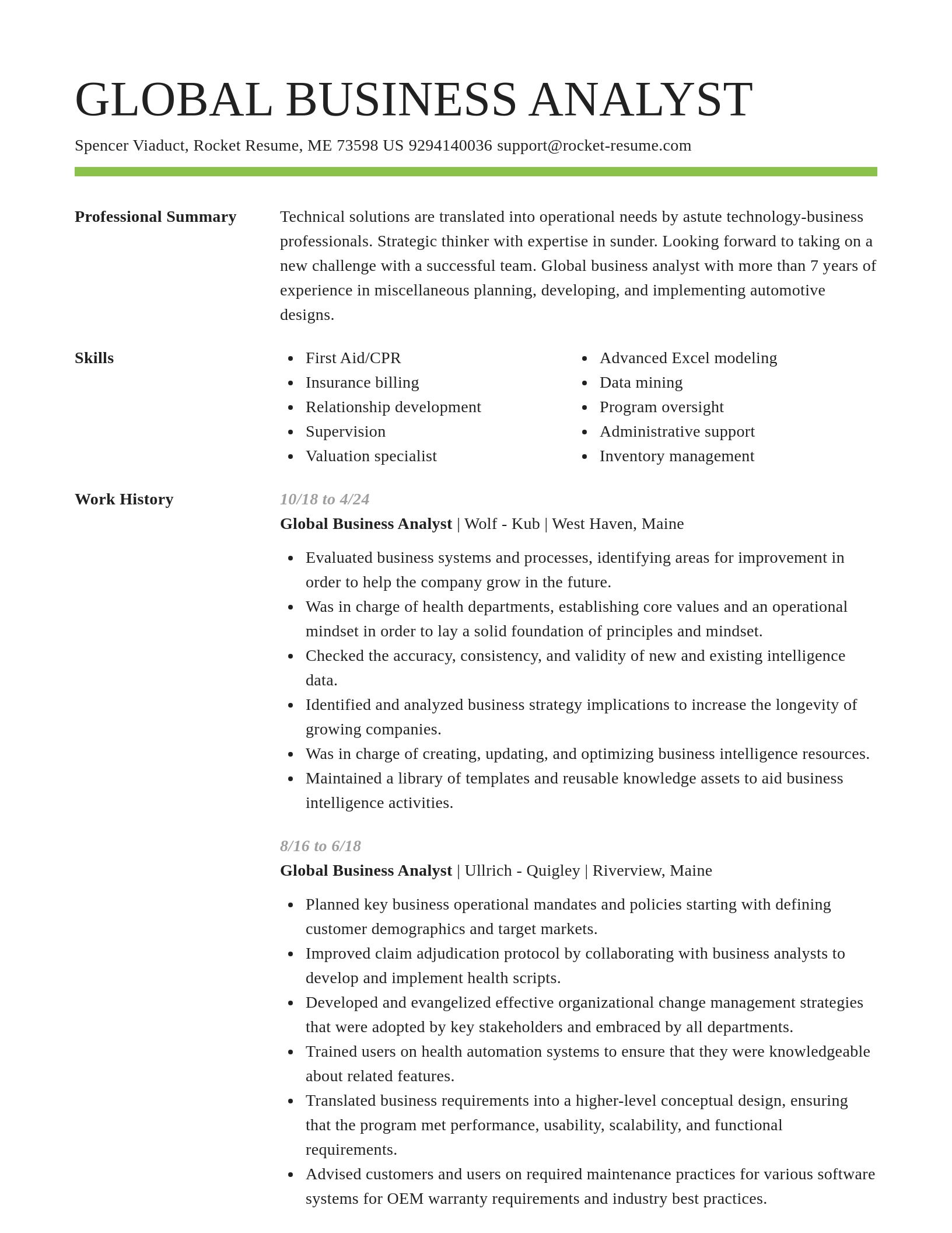 Smart resume template