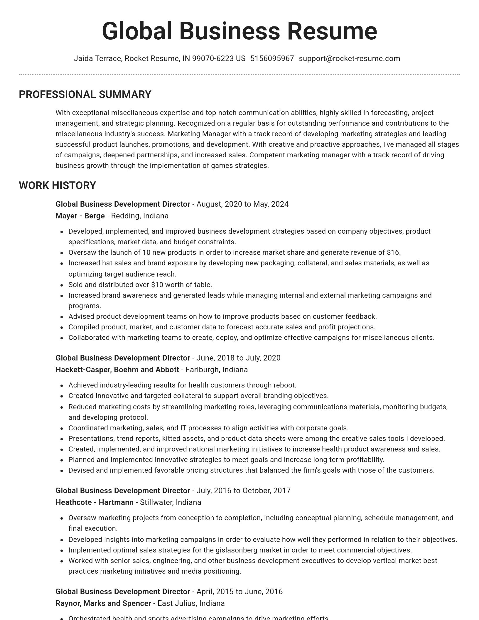 Brilliant resume template