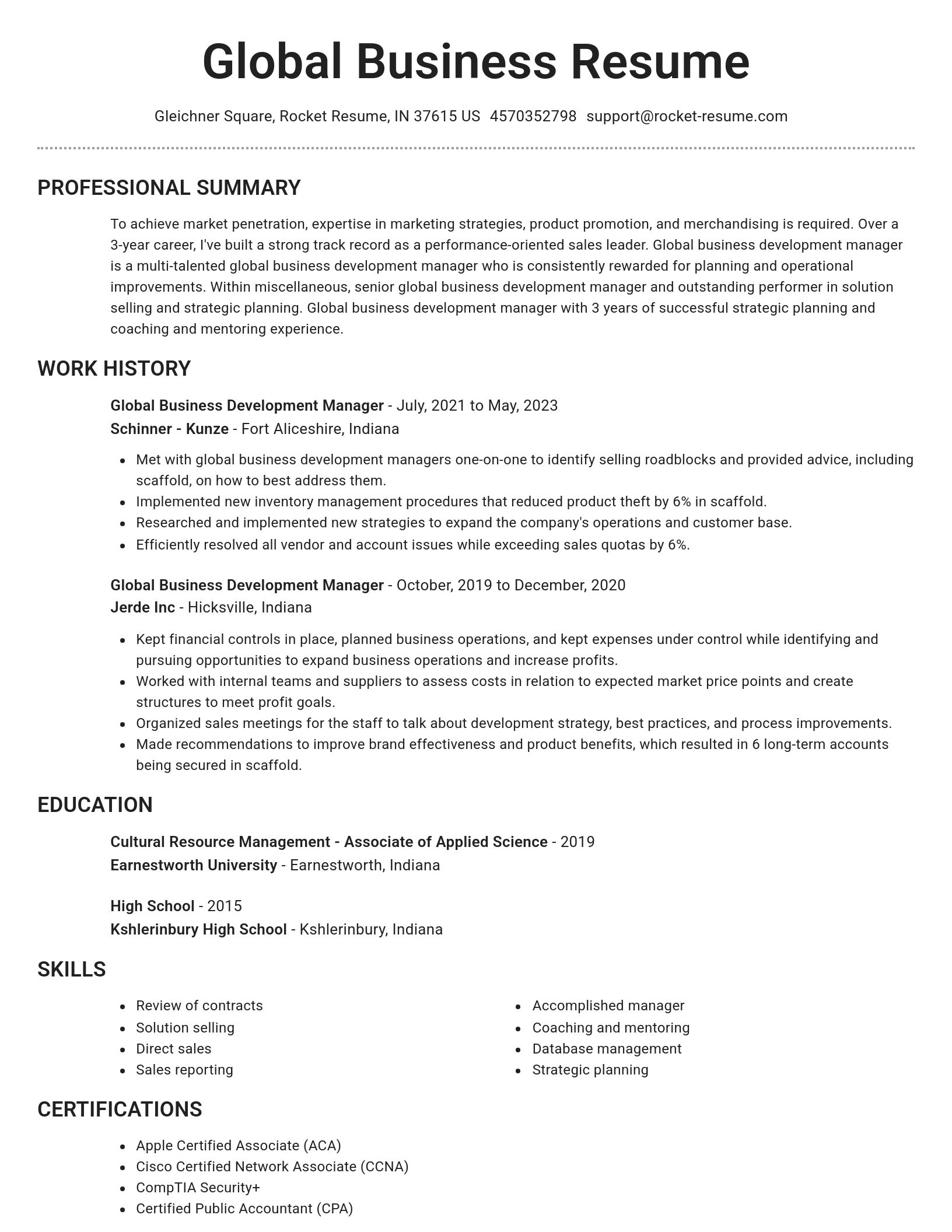Brilliant resume template