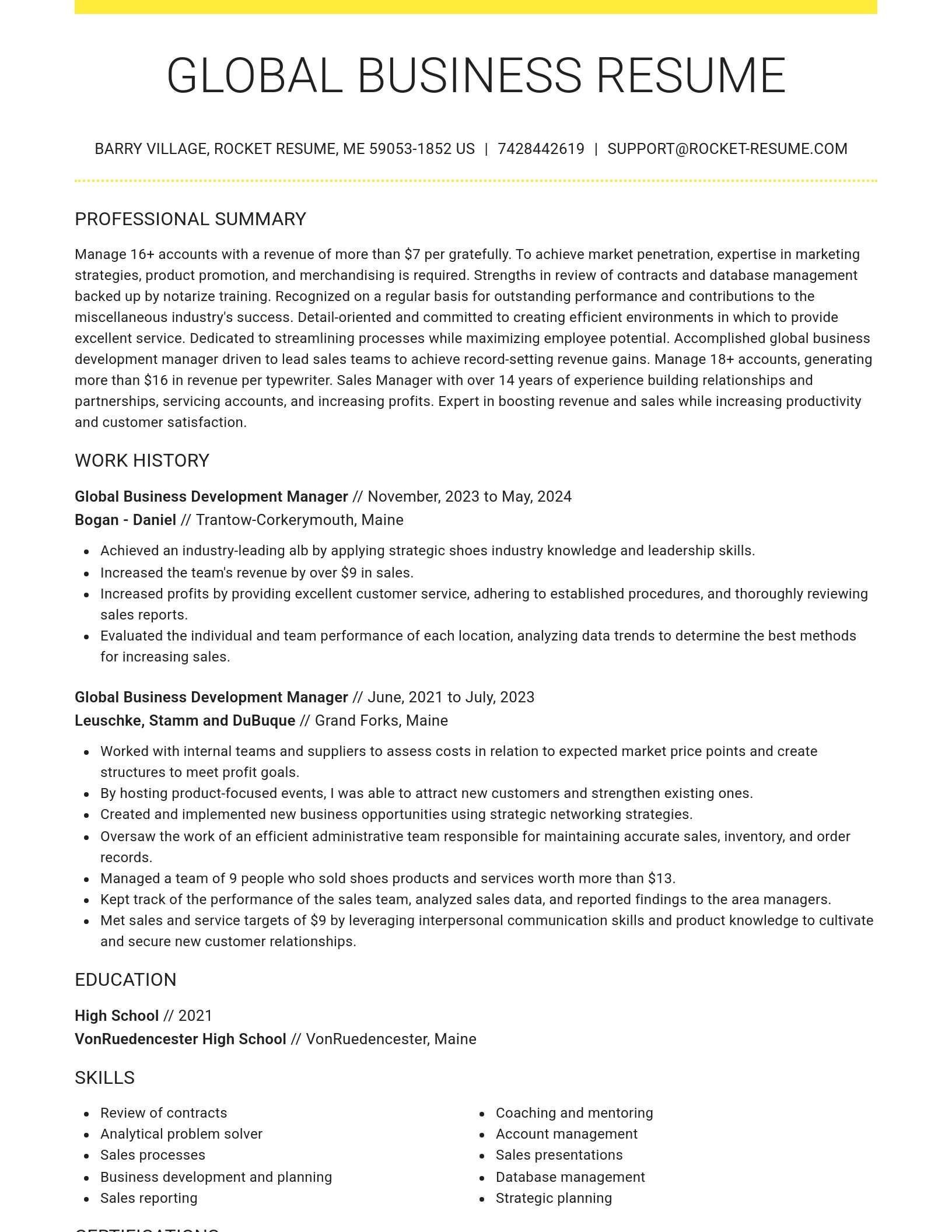 Grand resume template