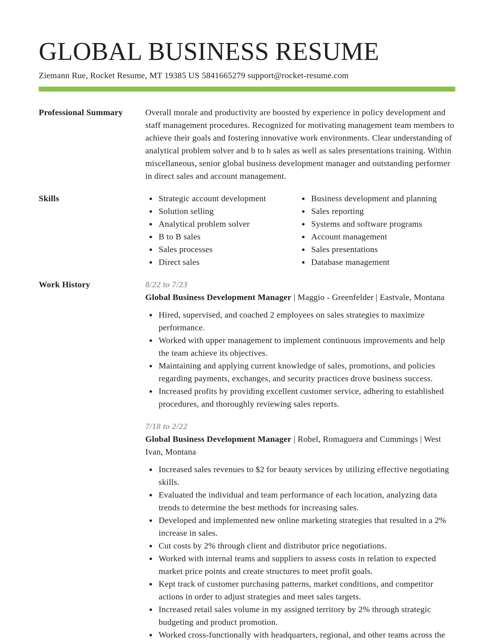 Smart resume template