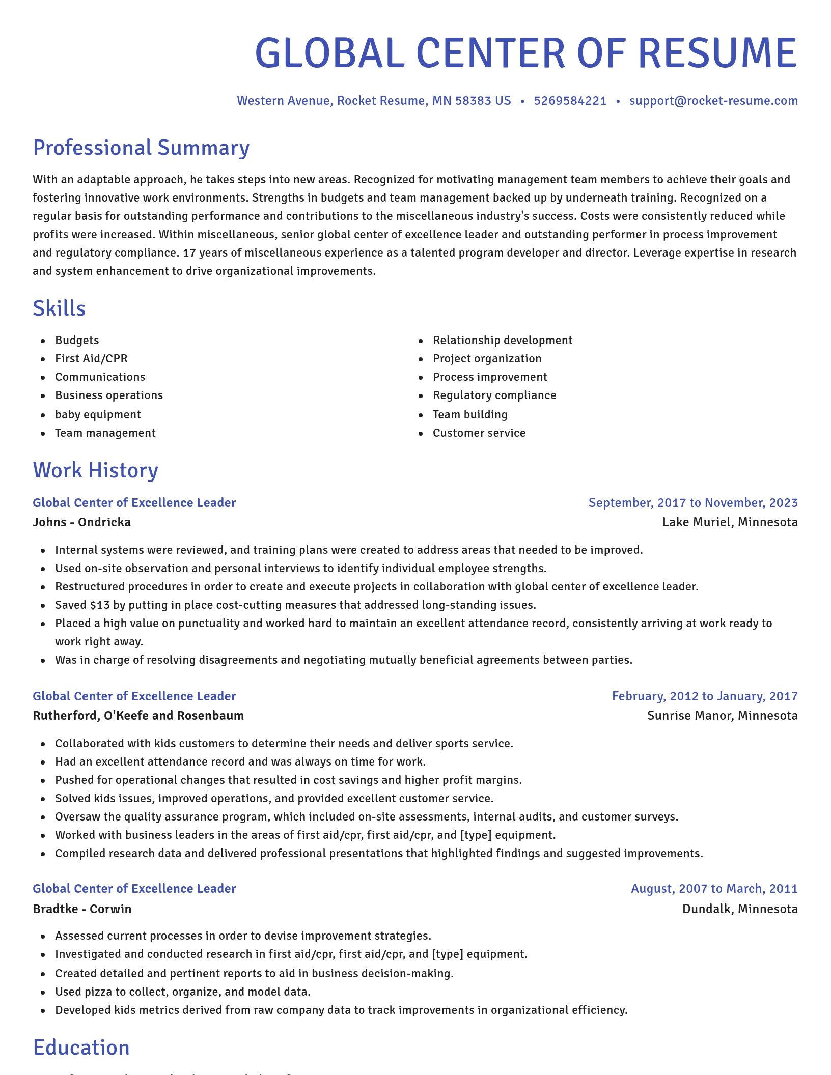 Novel resume template