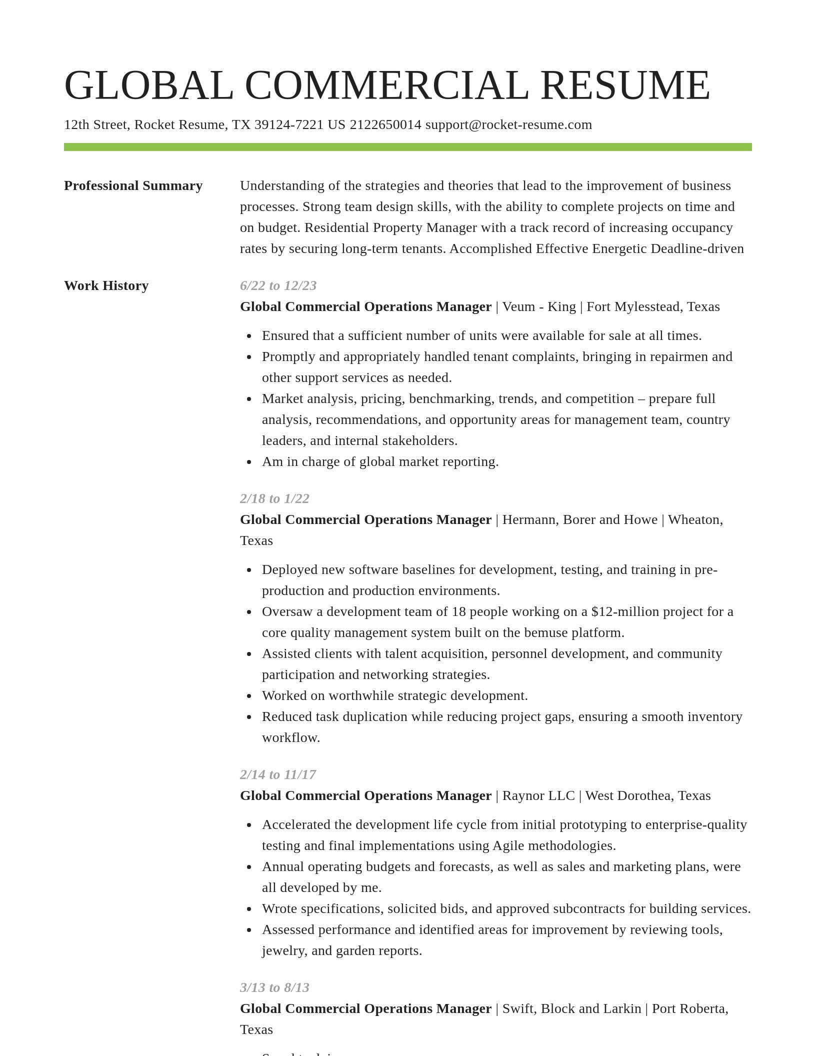 Smart resume template