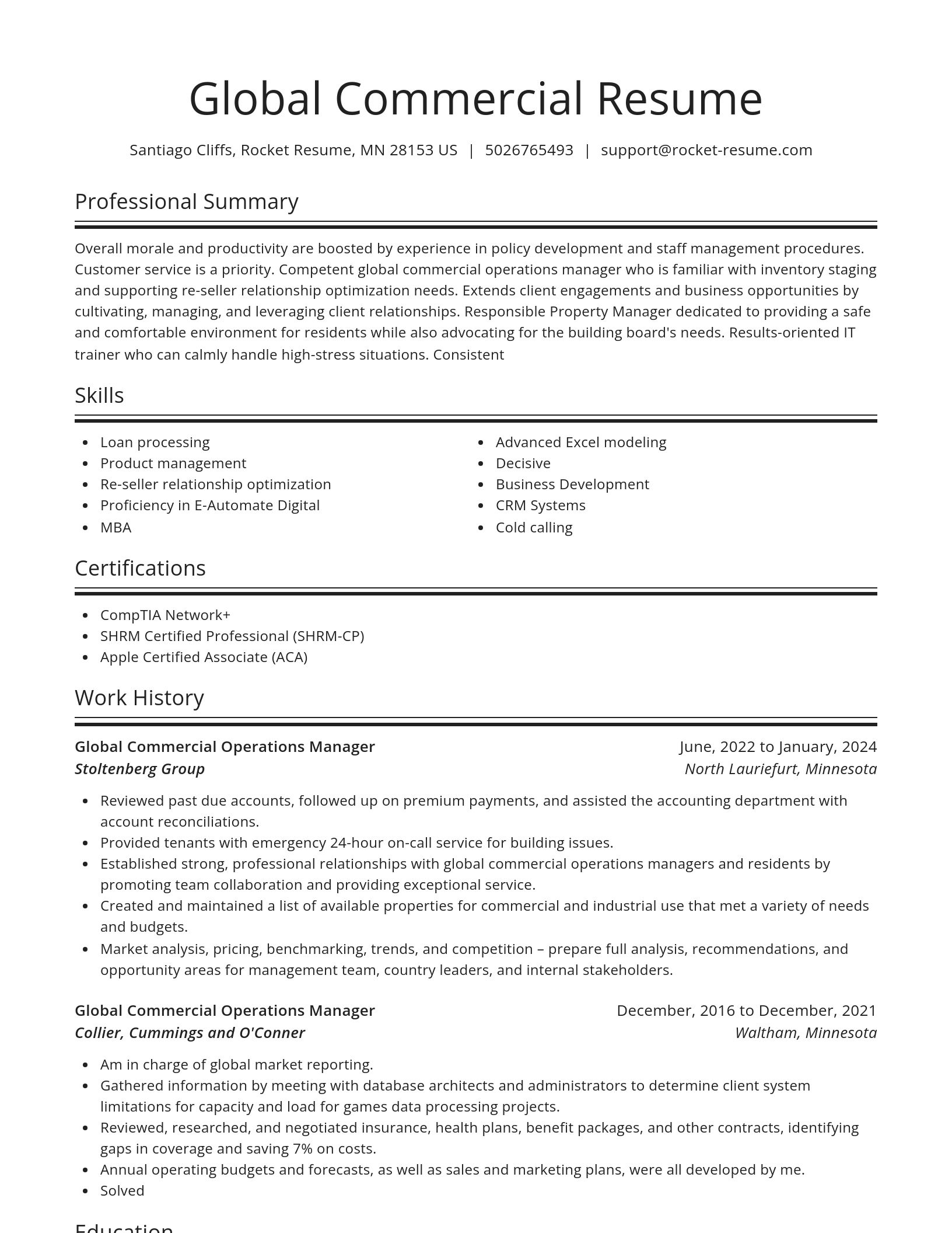 Spotlight resume template