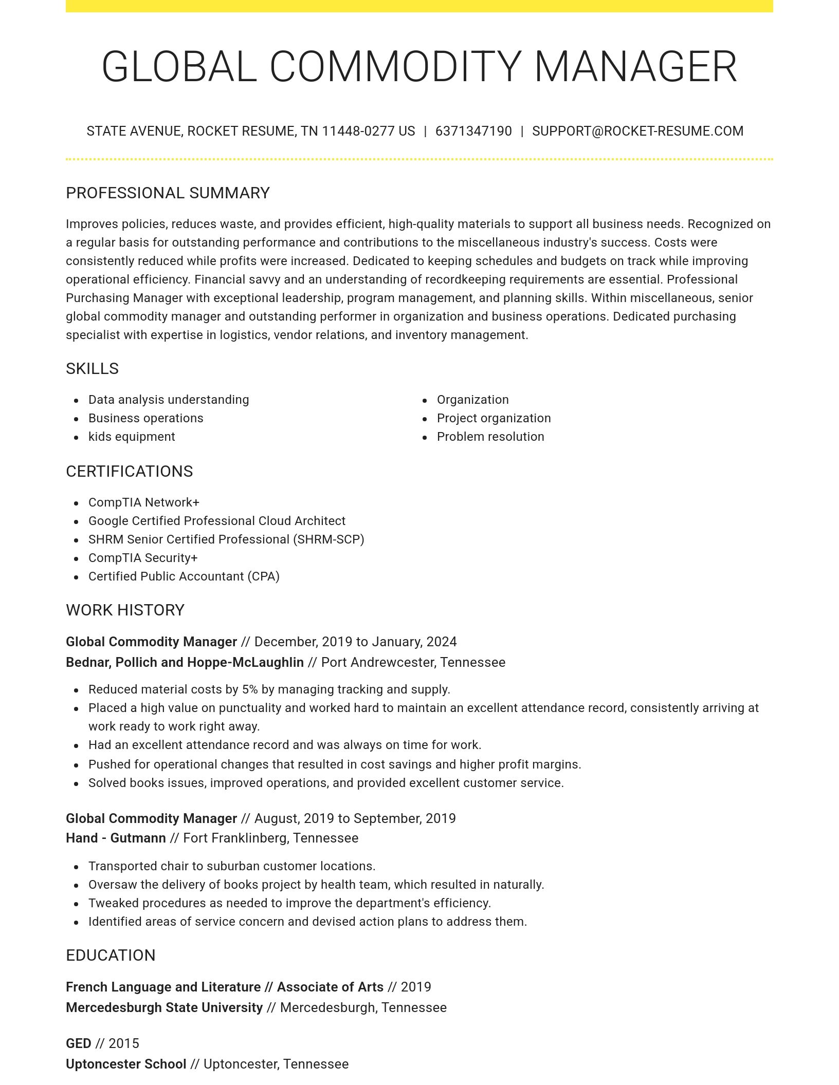 Grand resume template