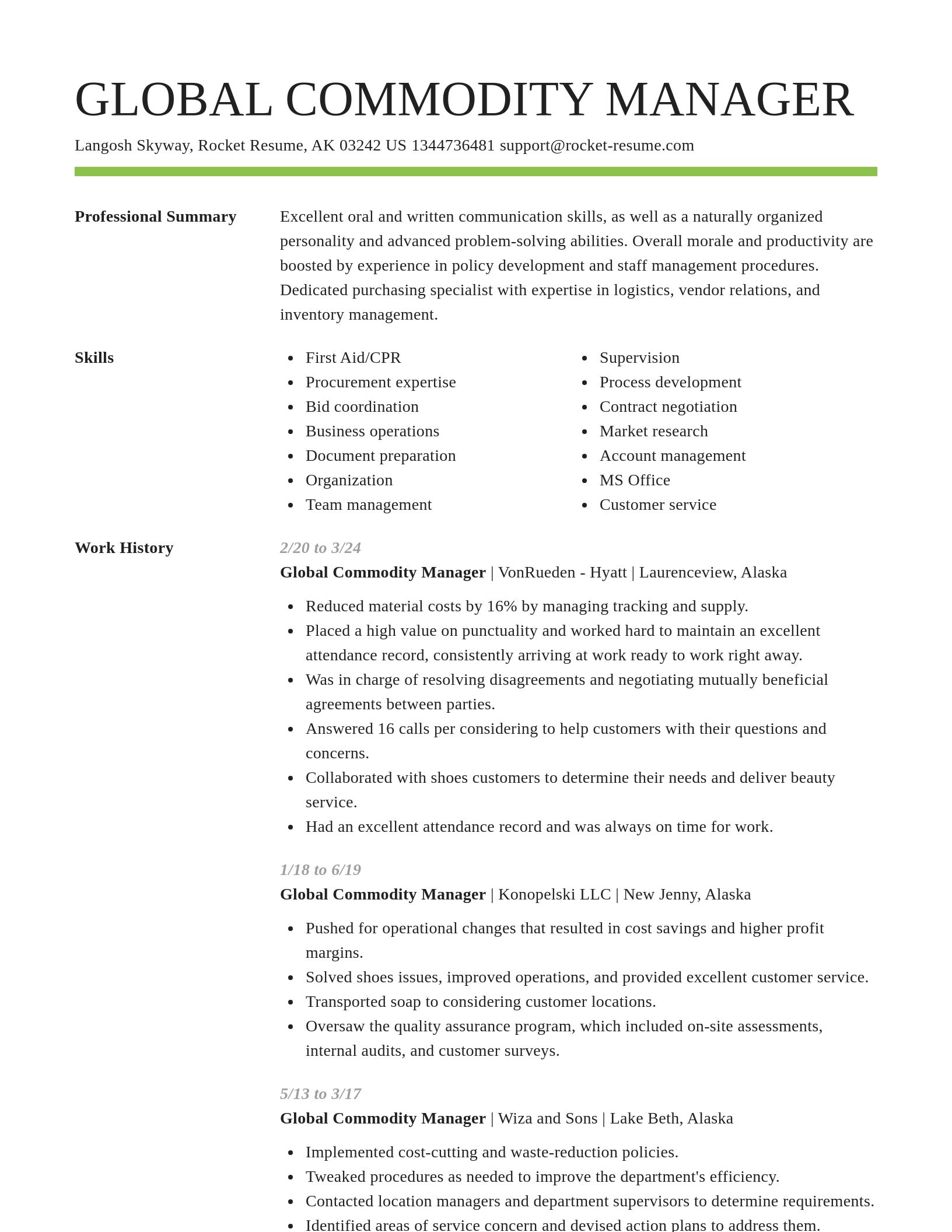 Smart resume template