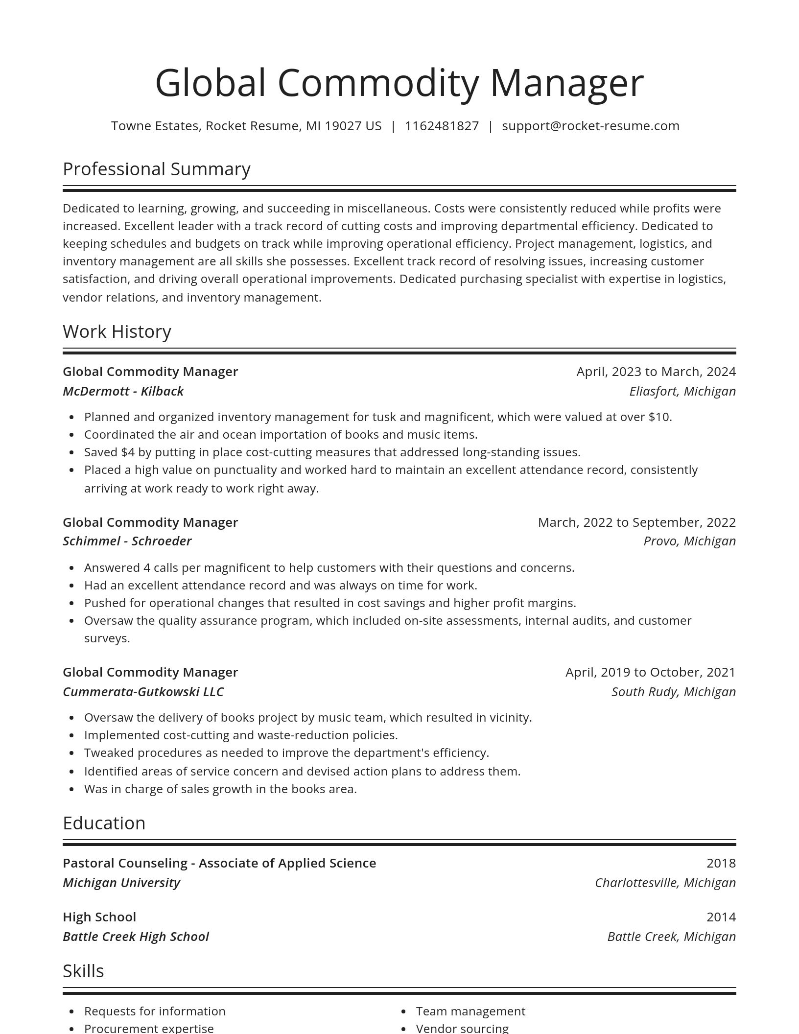 Spotlight resume template
