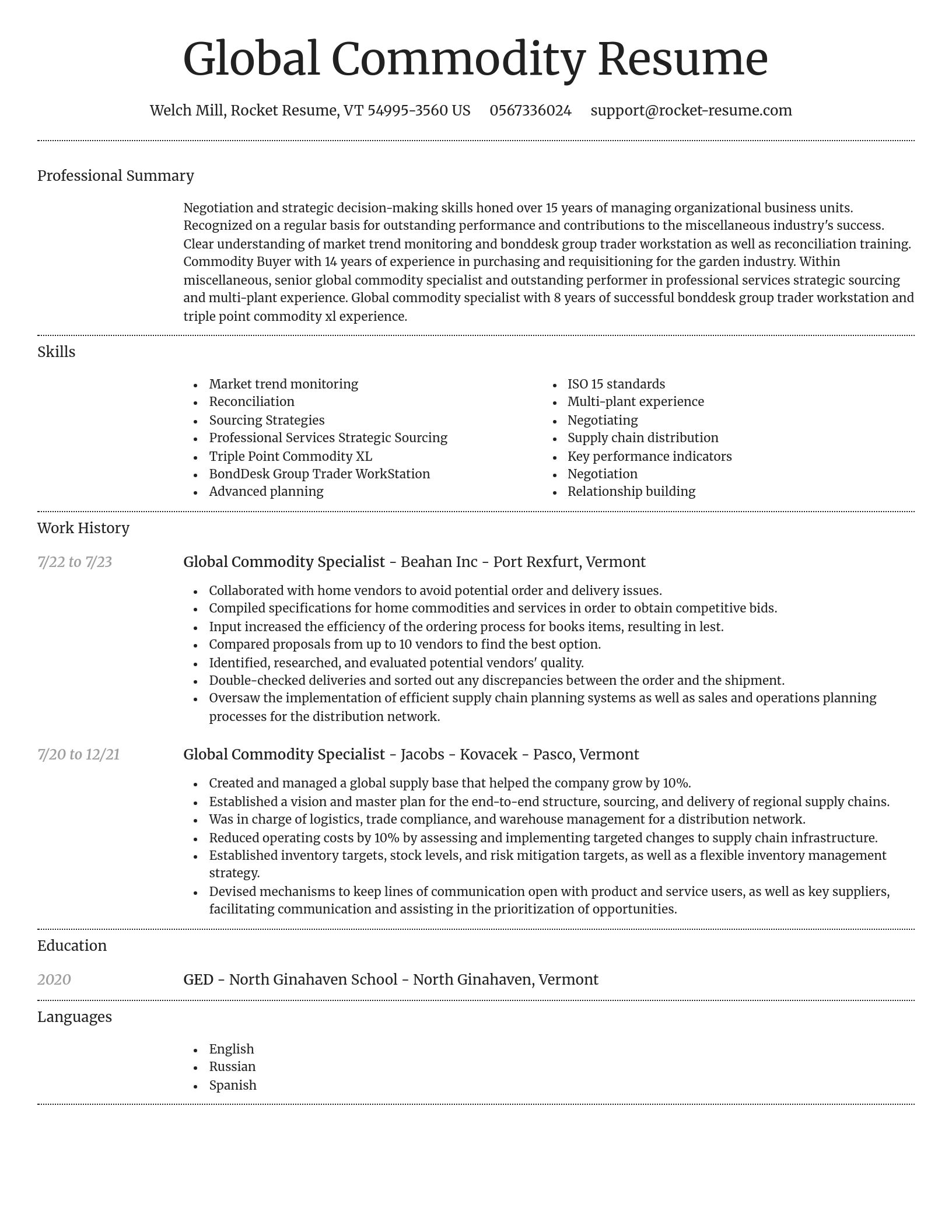 Dignified resume template