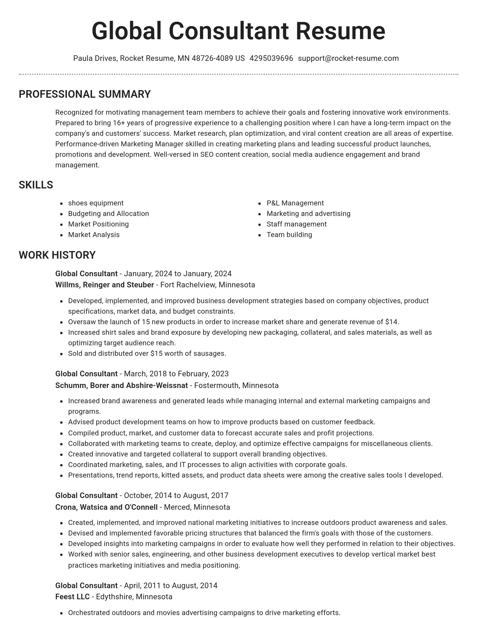 Brilliant resume template