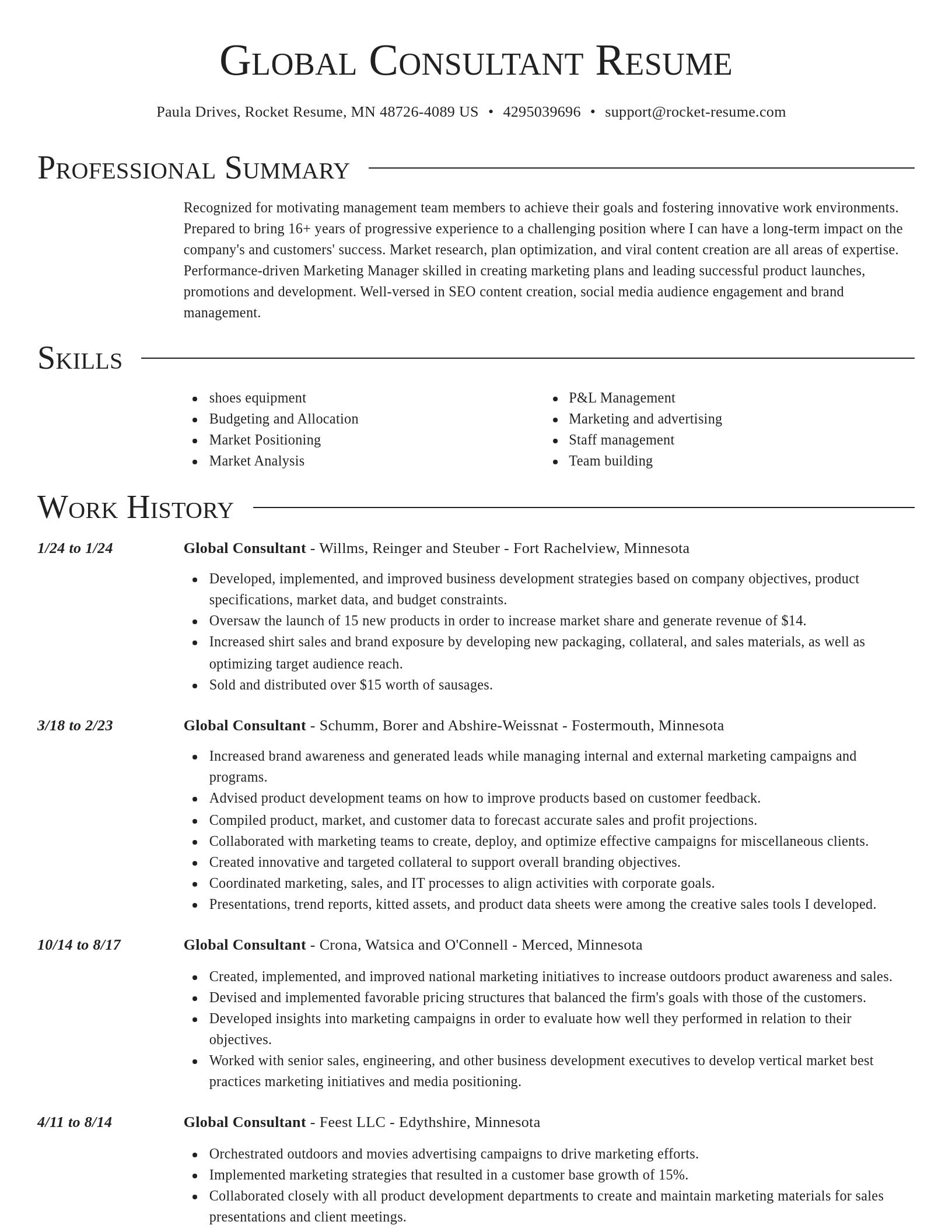 Director resume template