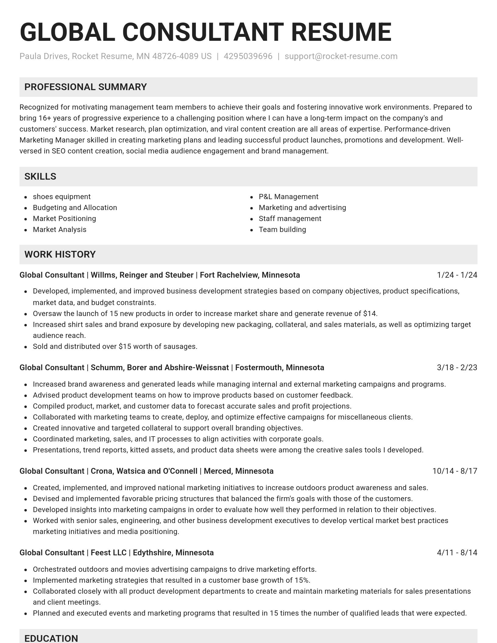 Genius resume template