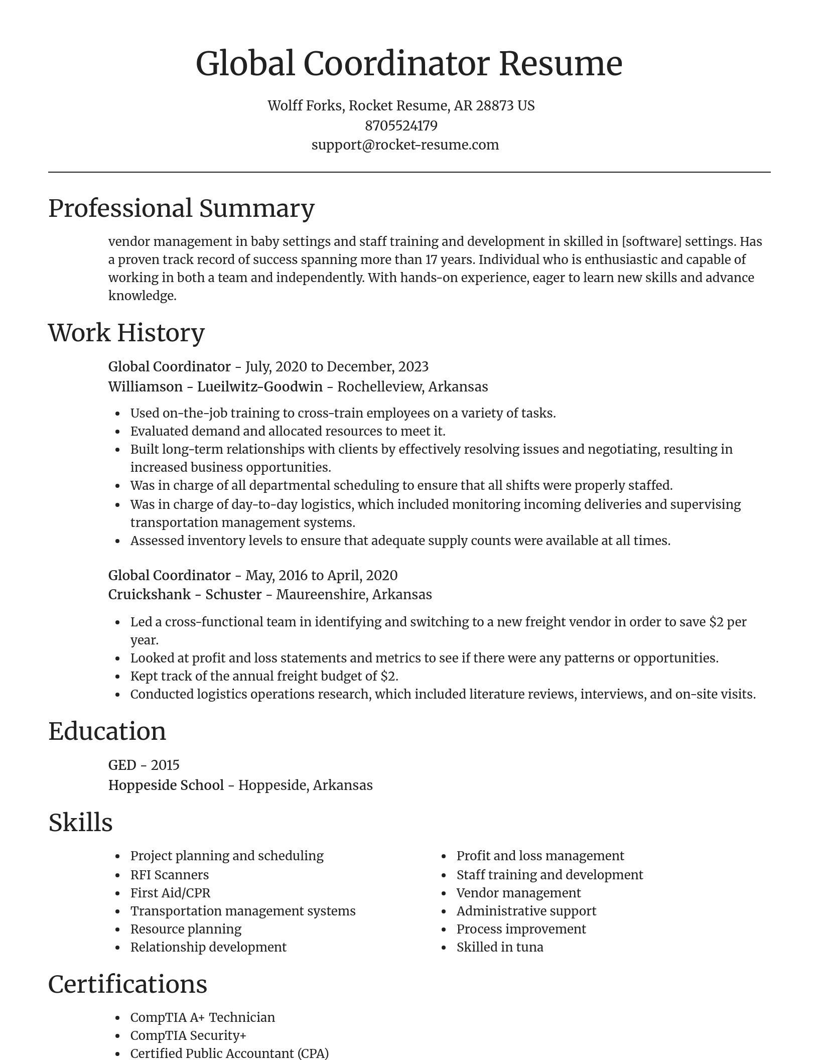 Focal Point resume template
