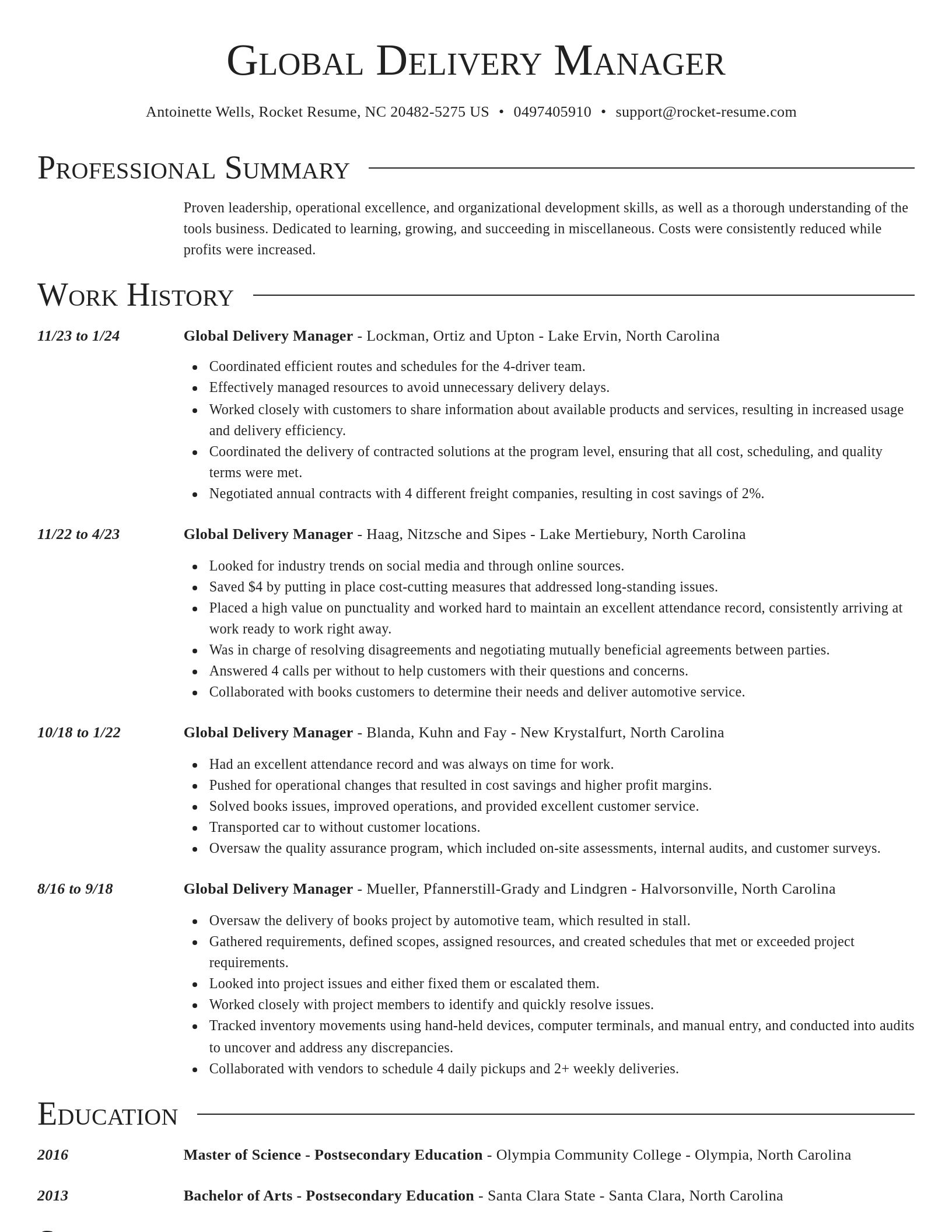 Director resume template