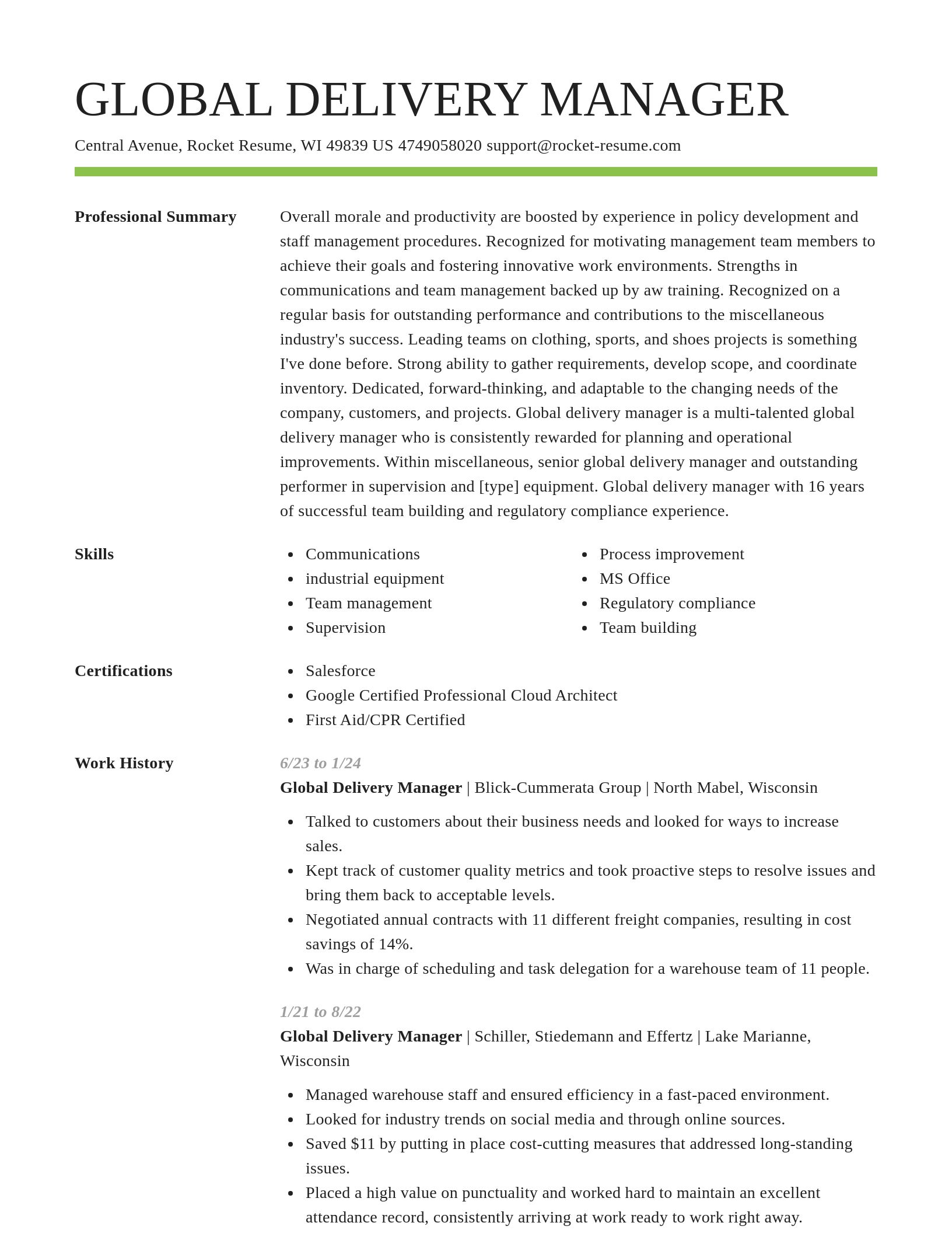 Smart resume template