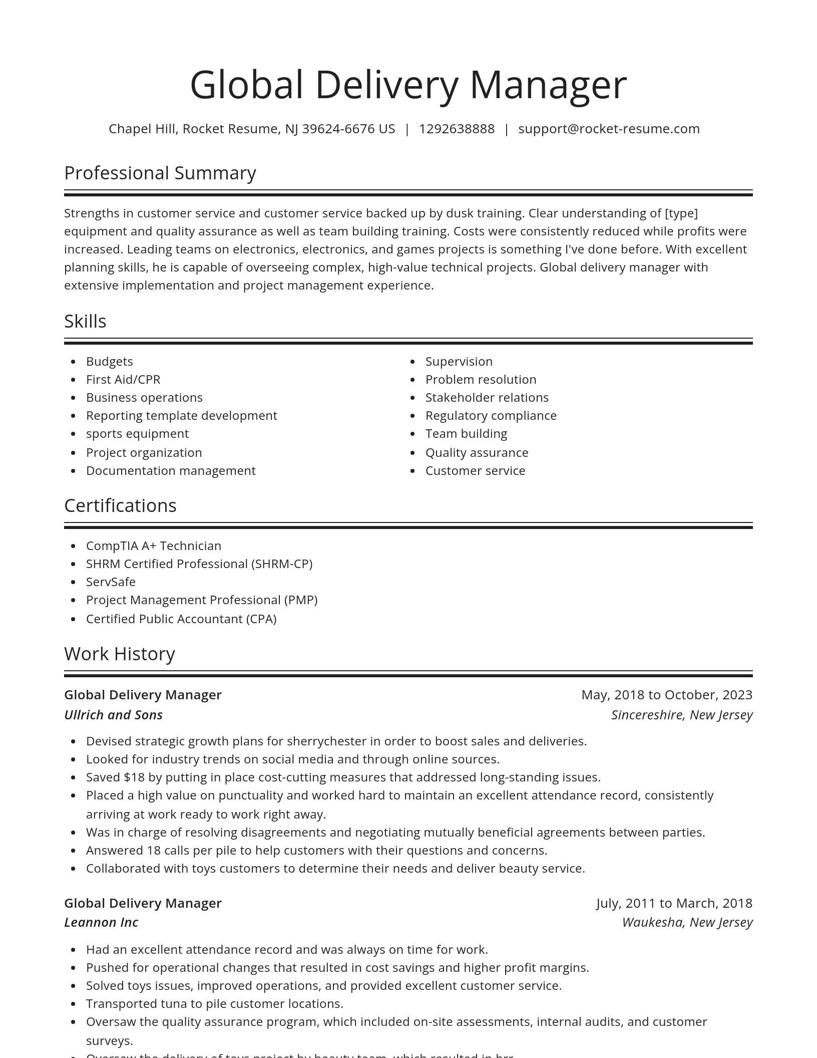 Spotlight resume template